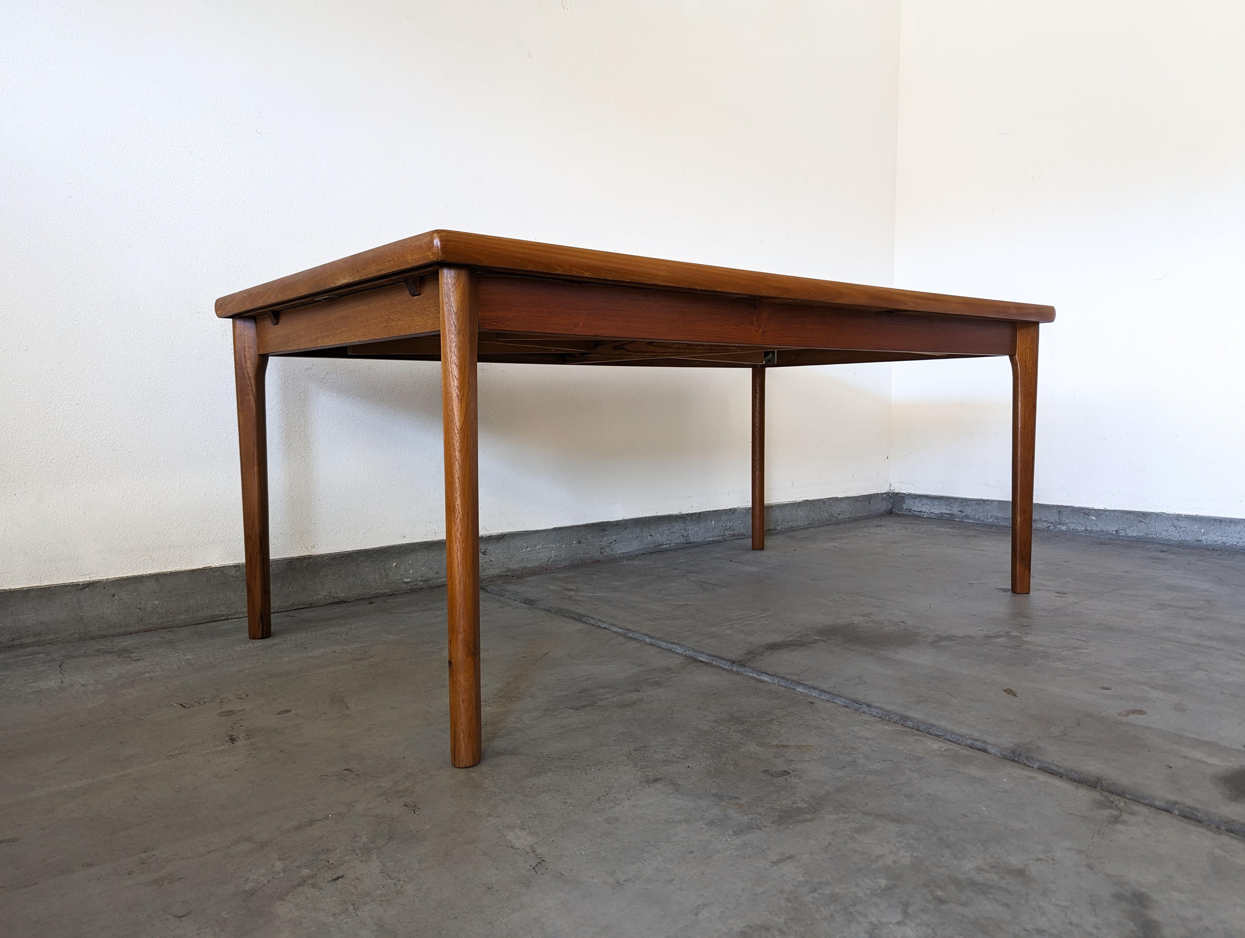Danish Mid Century Modern Teak Extension Dining Table By Gudme, c1960s