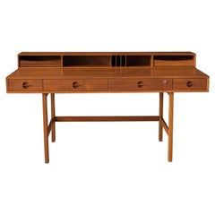 Mid-Century Modern Teak Flip Top Partners Desk by Peter Løvig Nielsen