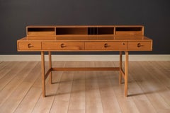 Mid-Century Modern Teak Flip Top Partners Desk by Peter Løvig Nielsen