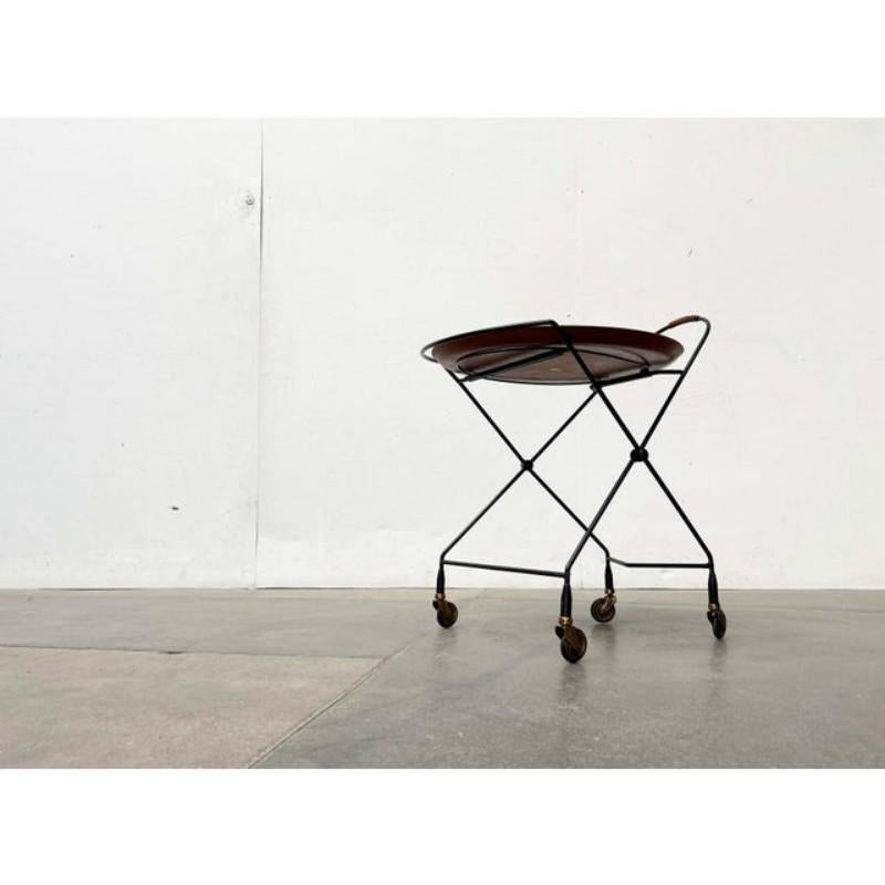Mid-Century Modern Chariot pliable en teck, Suède, années 1960 en vente