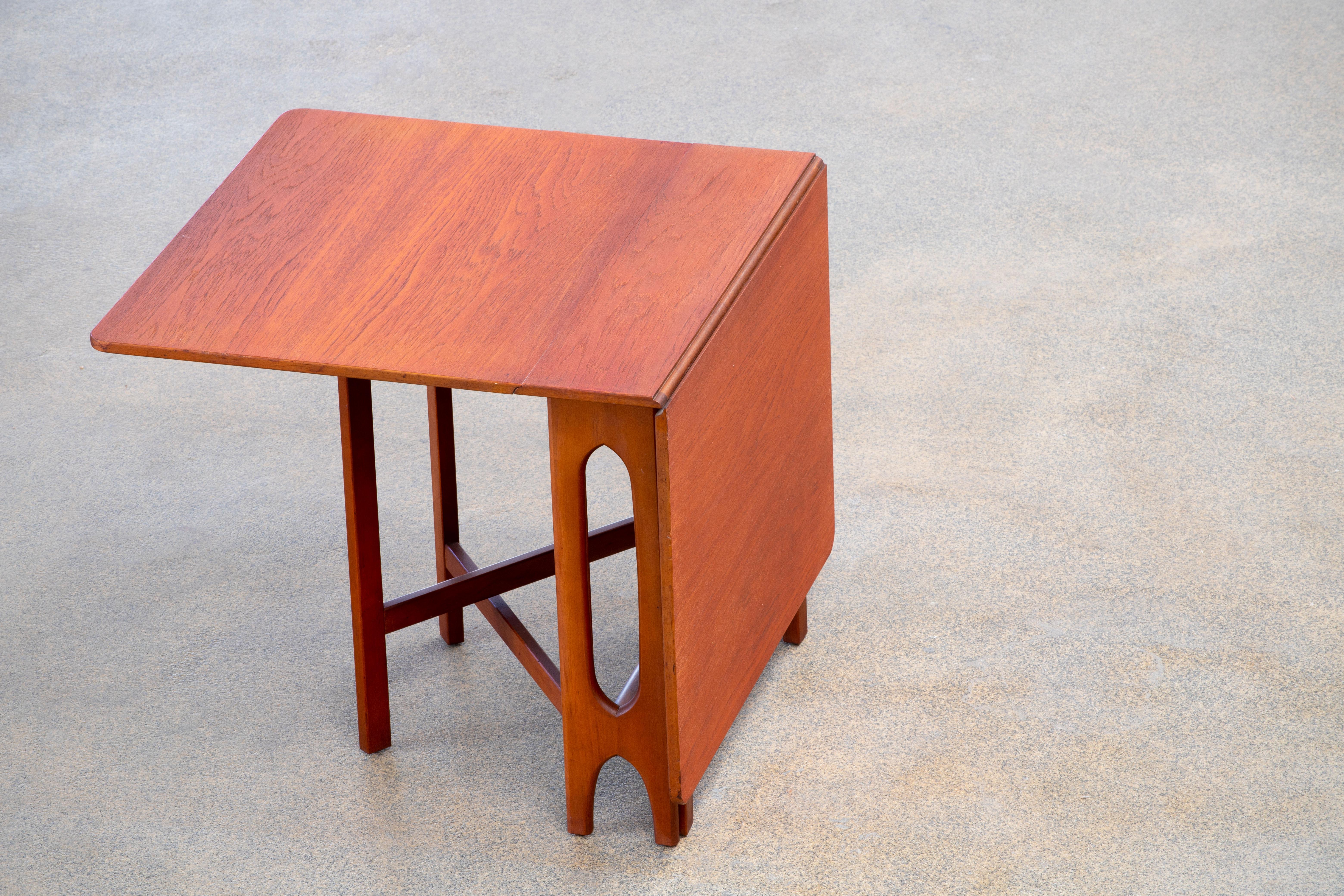 Mid-Century Modern Teak Folding Table, Smart Desk, 1960s 5