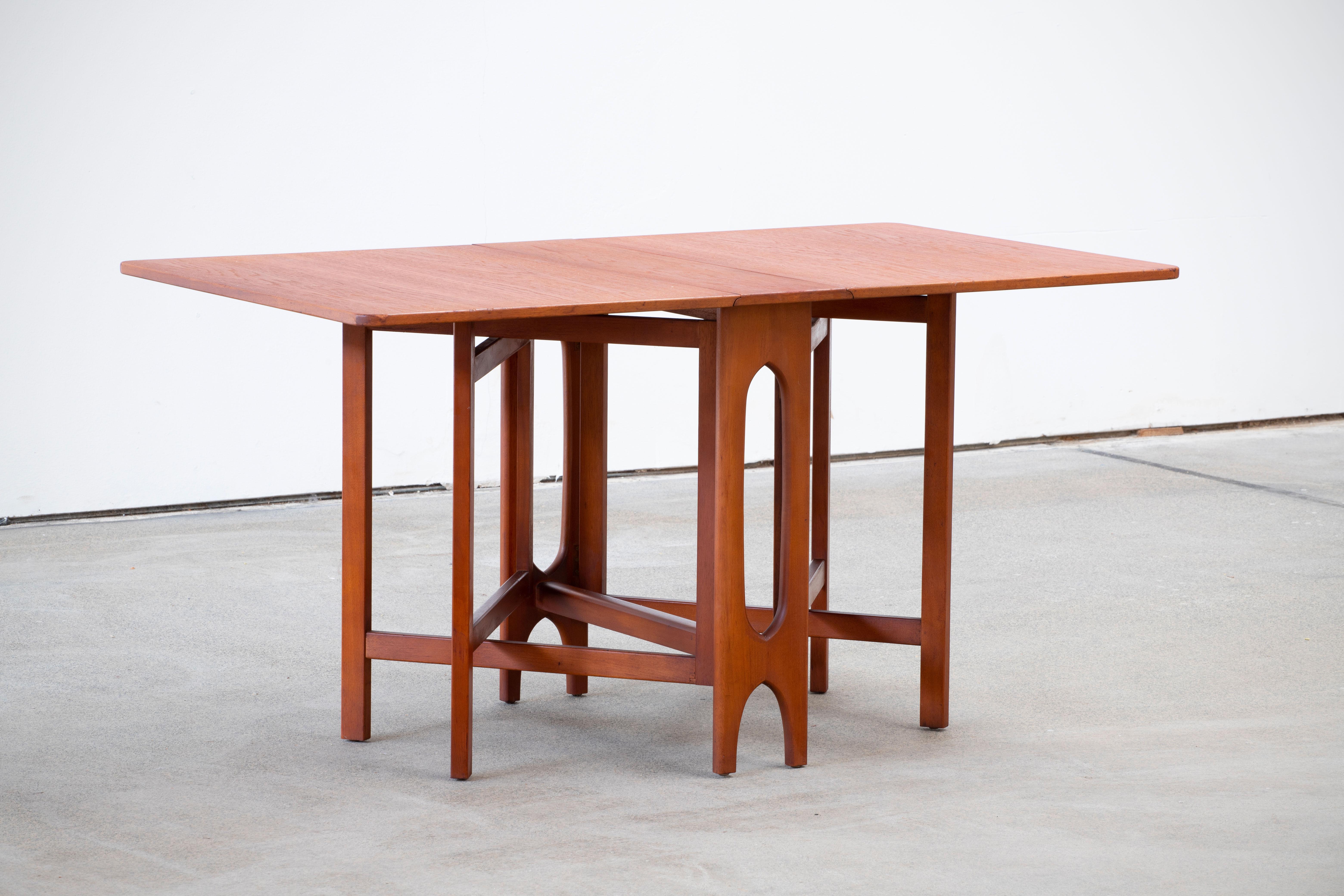 20th Century Mid-Century Modern Teak Folding Table, Smart Desk, 1960s