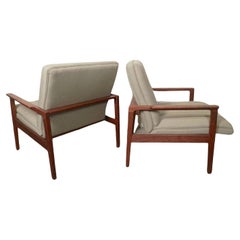 Mid-Century Modern Teak Frame Arm Chairs