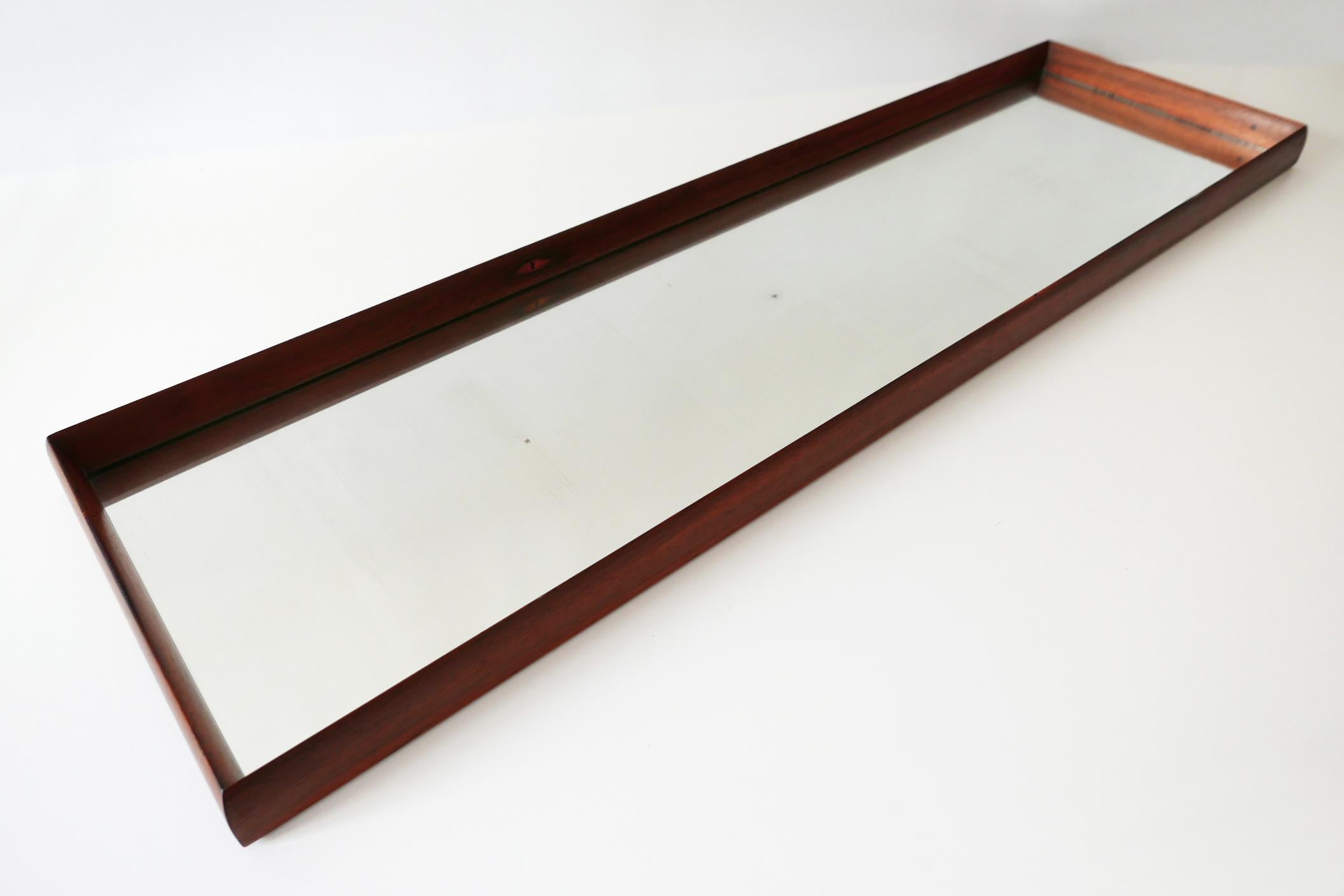 Swedish Mid-Century Modern Teak Framed Entry Wall Mirror by AB Glas and Trä Sweden, 1962
