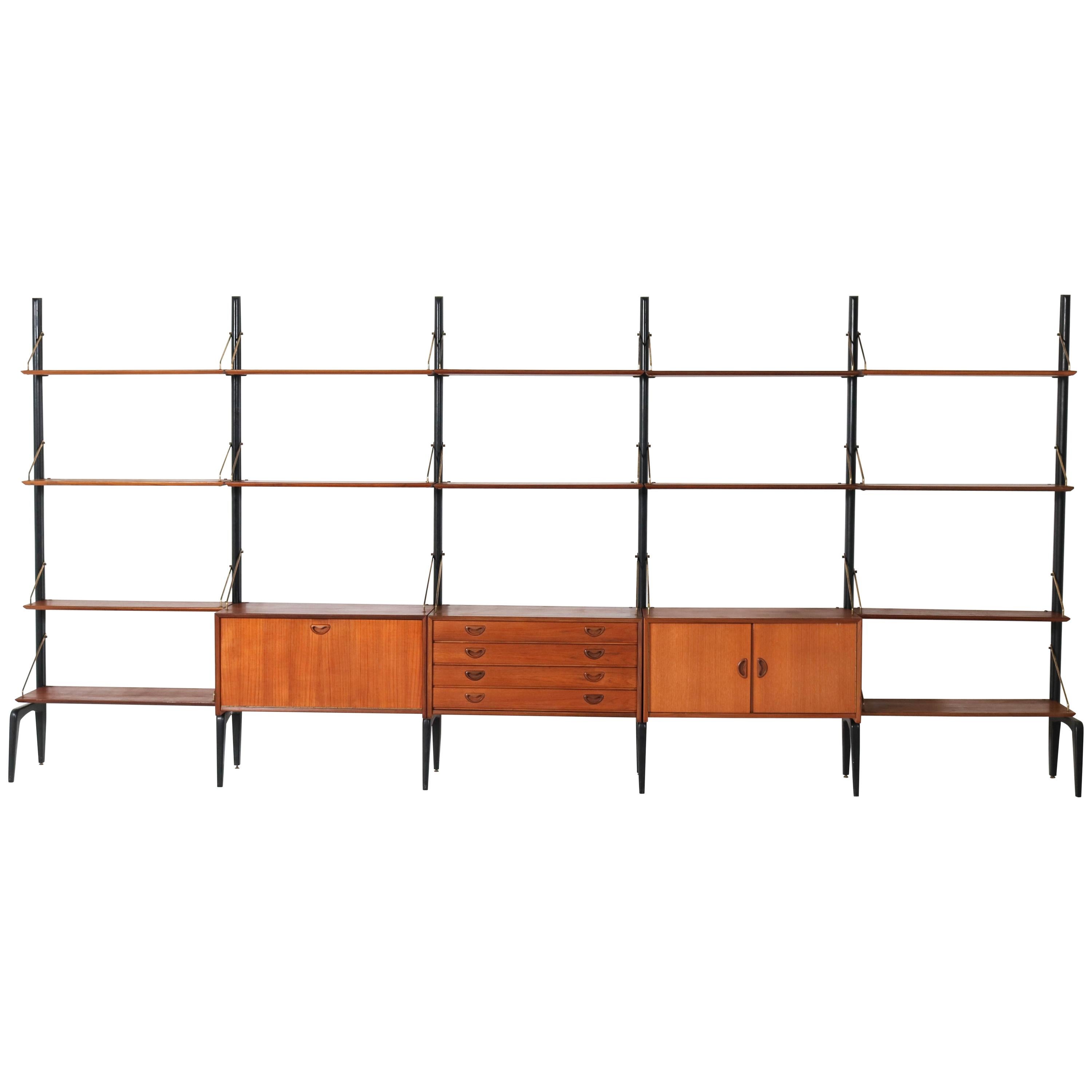 Picture of Mid Century Modern Free Standing Tension Pole Shelving Unit at 1stdibs