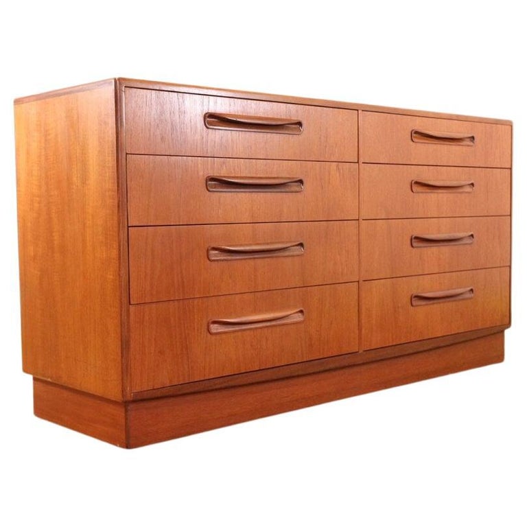MidCentury Modern Teak G Plan Dresser Bank of Drawers VIntage Danish