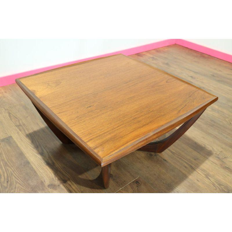 English Mid Century Modern Teak G Plan Square Coffee Table Vintage Danish Style