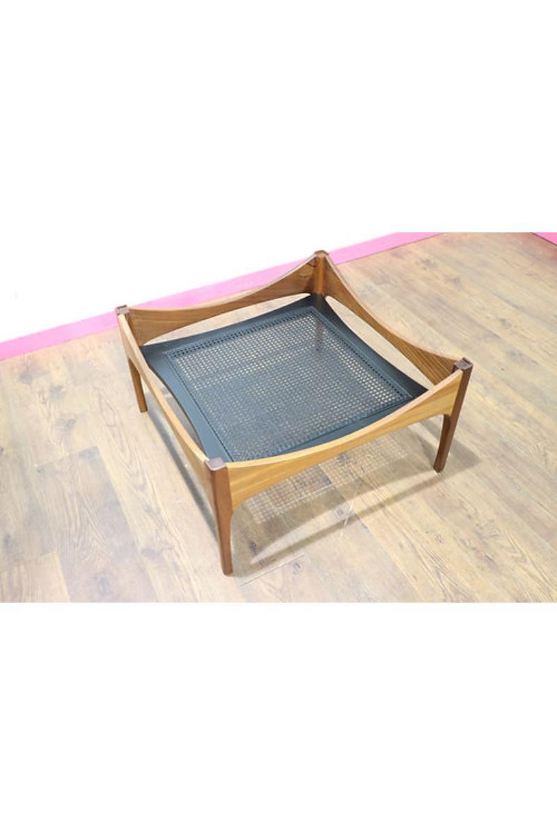 Mid Century Modern Teak Glas Couchtisch Dänischer Stil 1