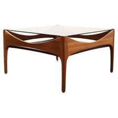 Mid Century Modern Teak Glas Couchtisch Dänischer Stil