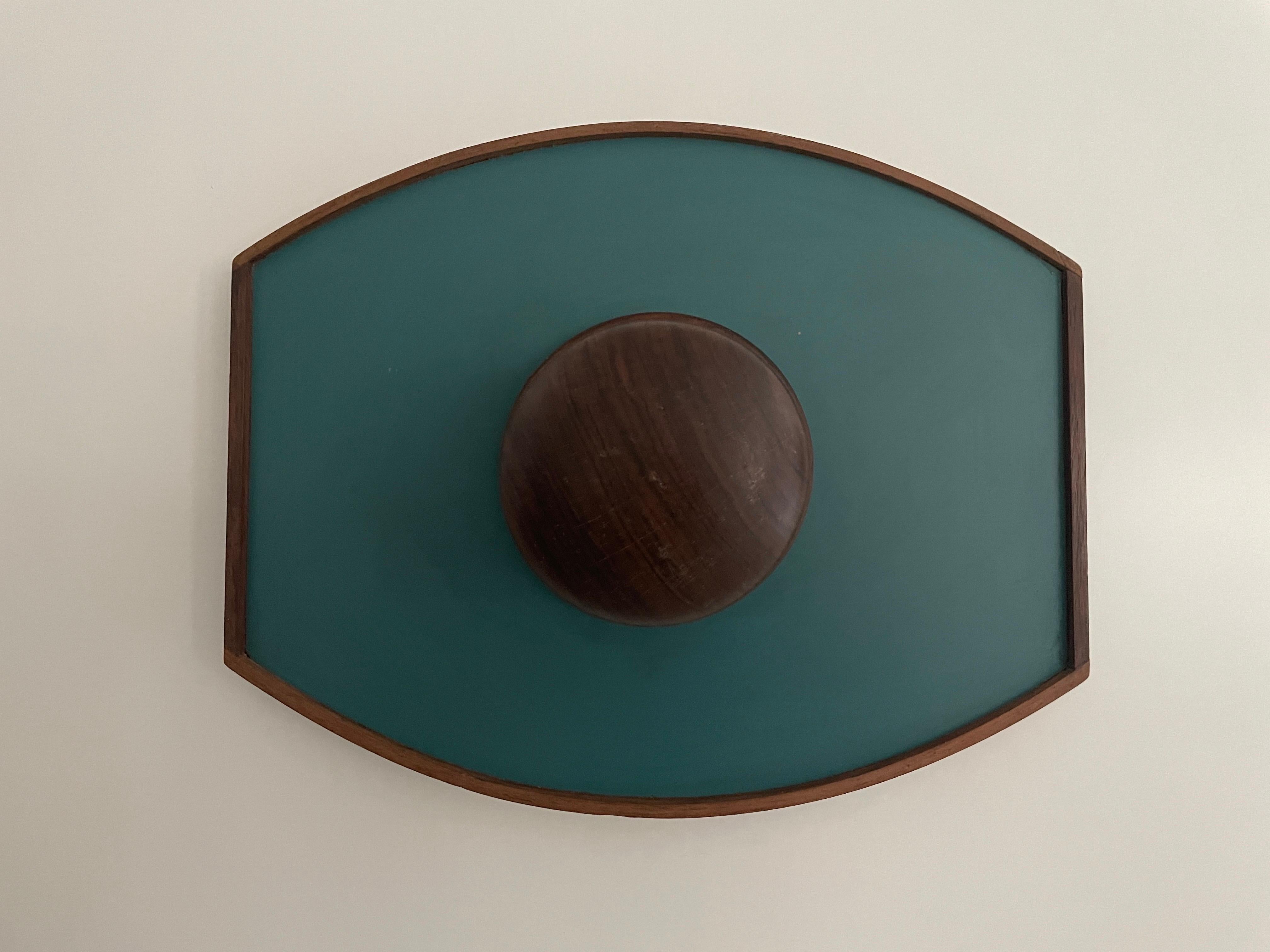 Teak Coppia di appendiabiti in teak dal design verde, anni '60, Italia in vendita