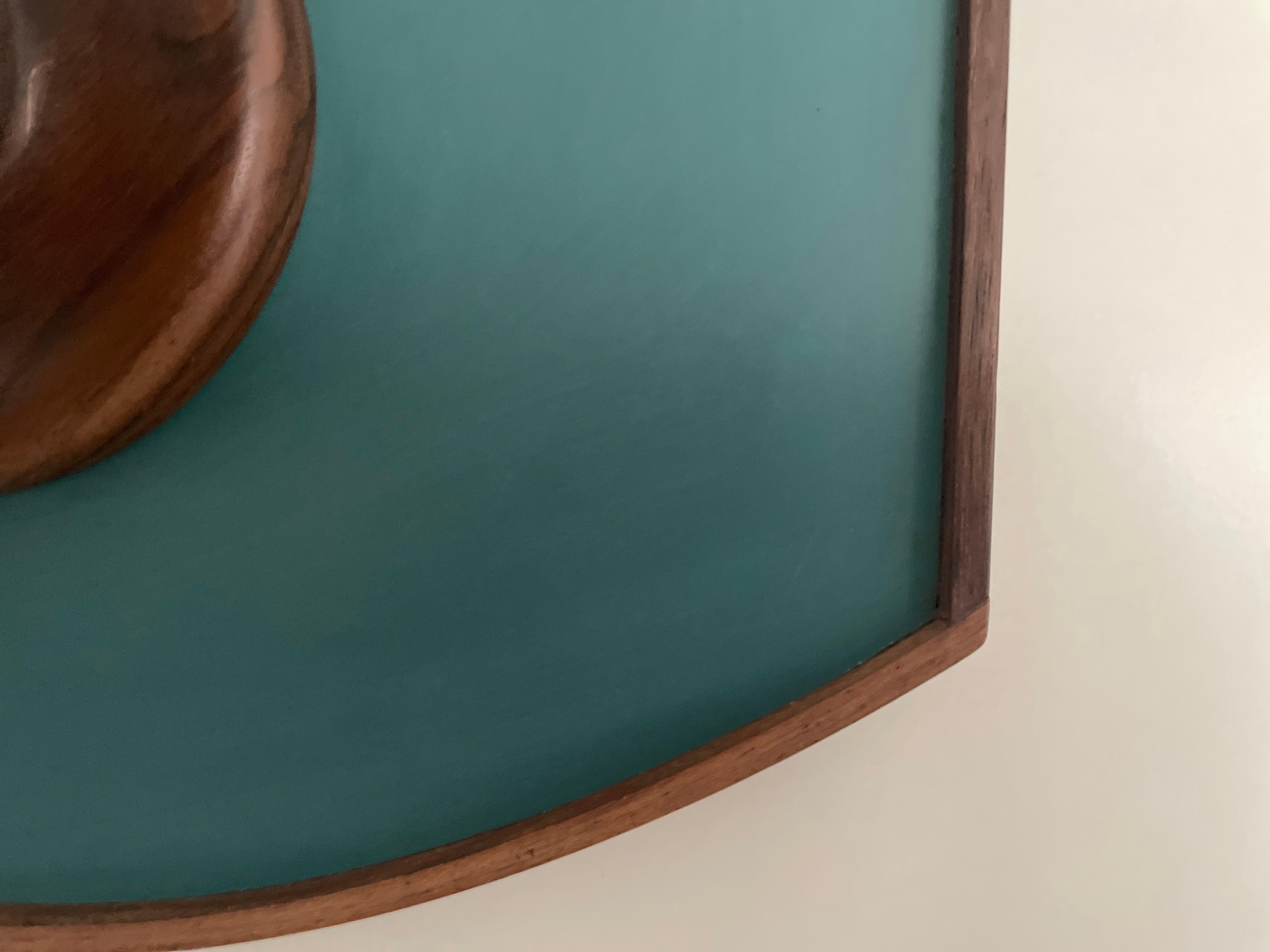Coppia di appendiabiti in teak dal design verde, anni '60, Italia in vendita 1