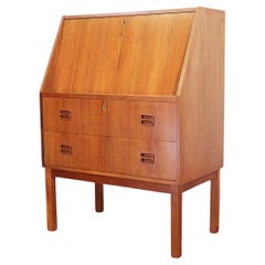 Mid Century Modern Teakholz Gunnar Nielsen Tibergaard Sekretär Schreibtisch Bureau Dänisch