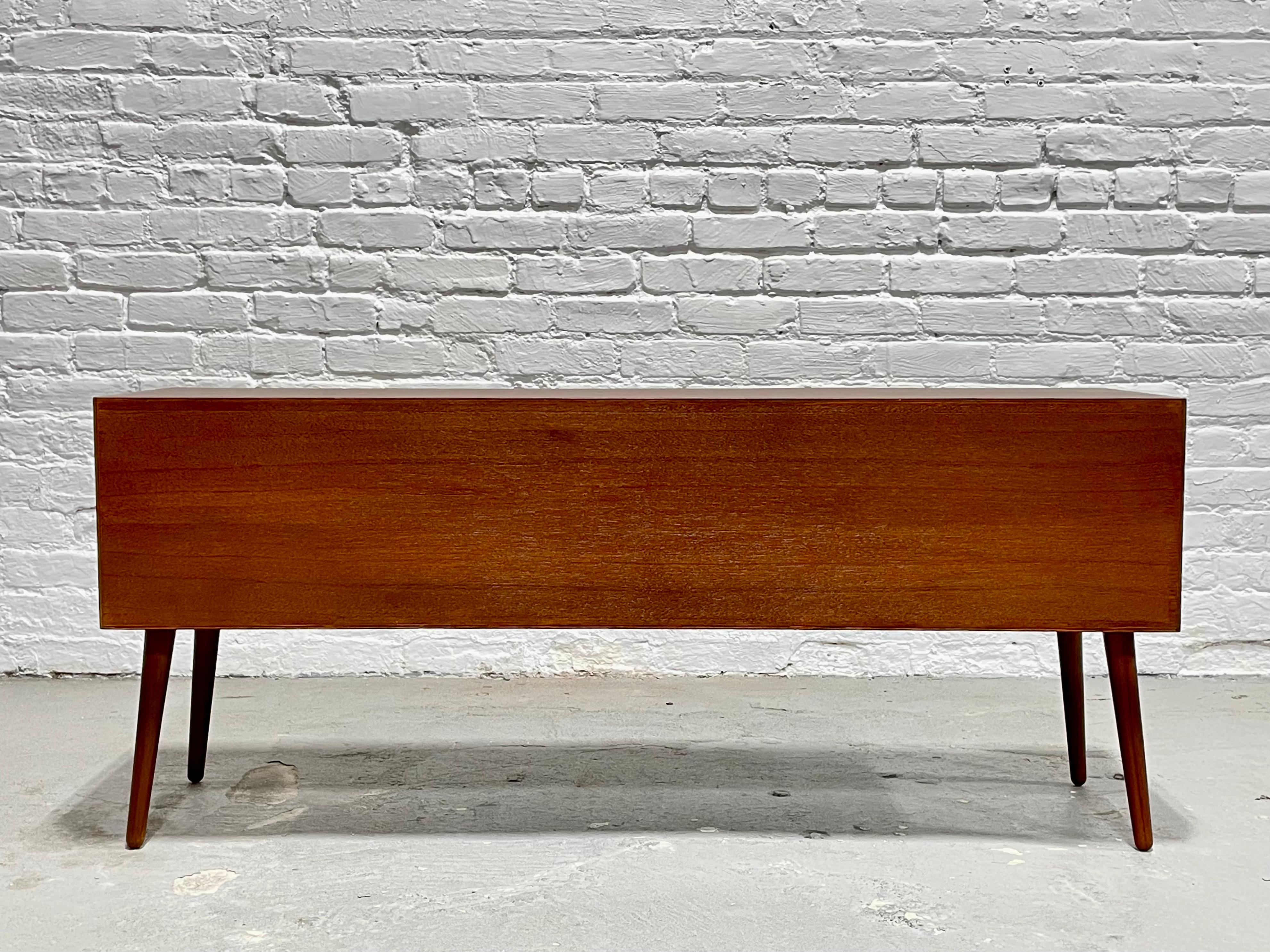 Mid-Century Modern Teak Handmade Petite Credenza / Console For Sale 8