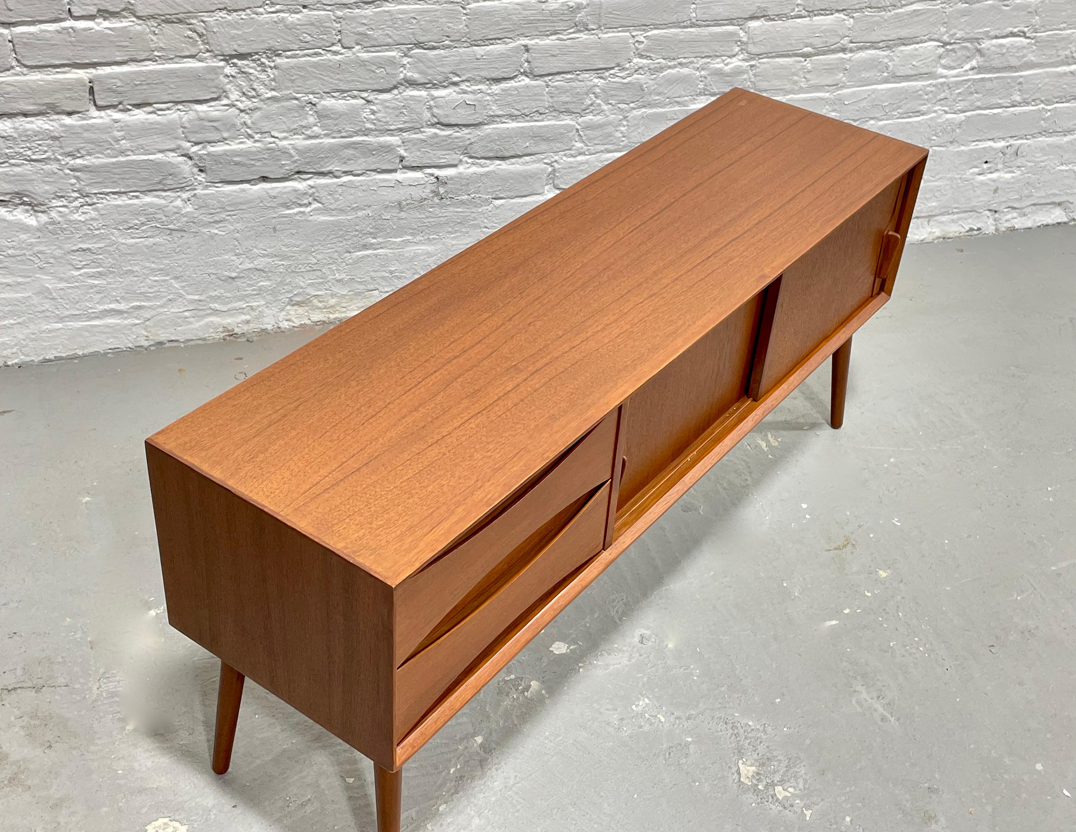 Mid-Century Modern Teak Handmade Petite Credenza / Console For Sale 1