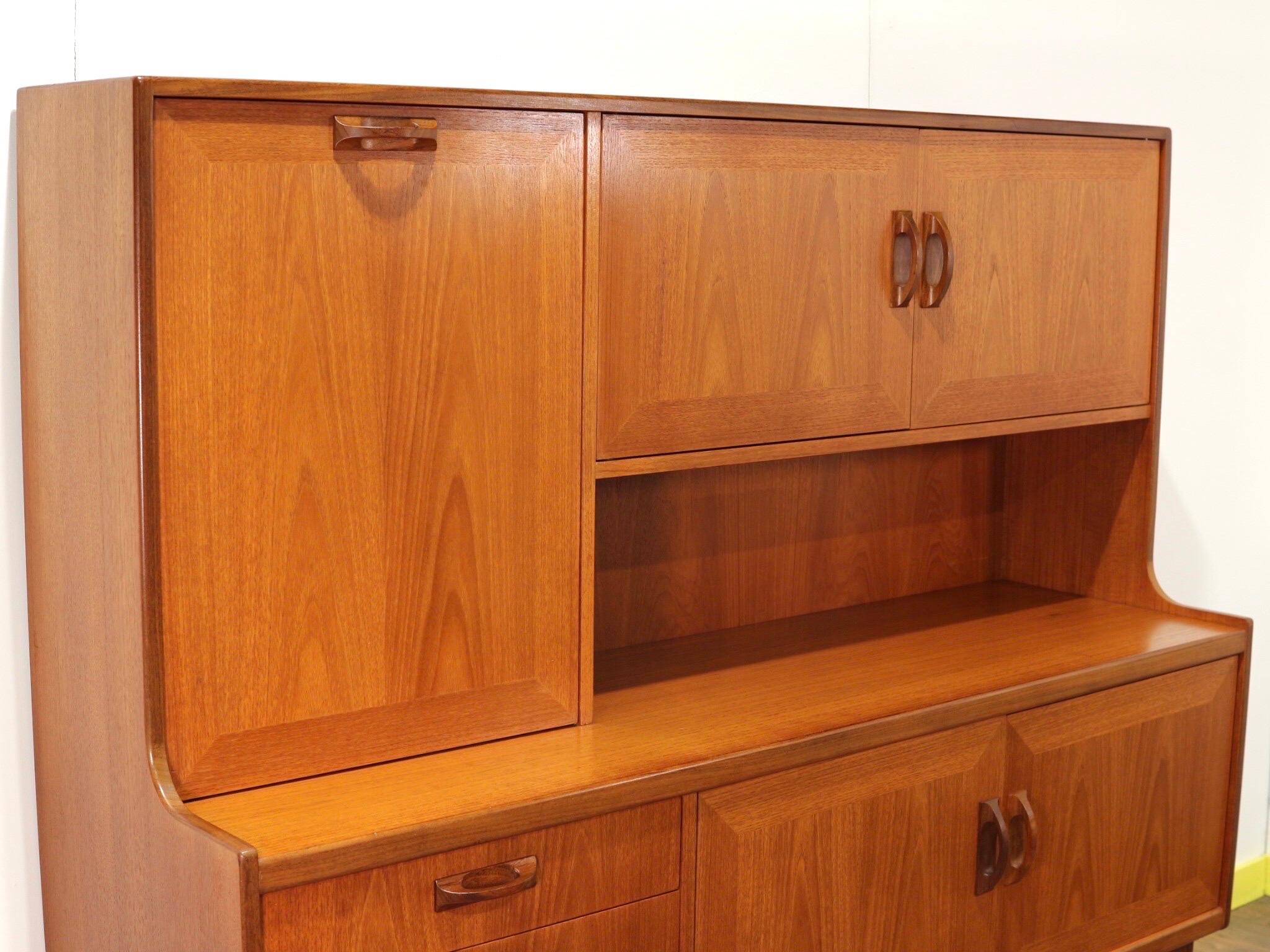 Mid-Century Modern Teak High Credenza by G Plan In Good Condition In Los Angeles, CA