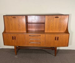 Mid-Century Modern Teak Highboard Credenza by G Plan with Secretary or Bar