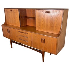 Mid-Century Modern Teak Highboard Credenza by G Plan with Secretary or Bar