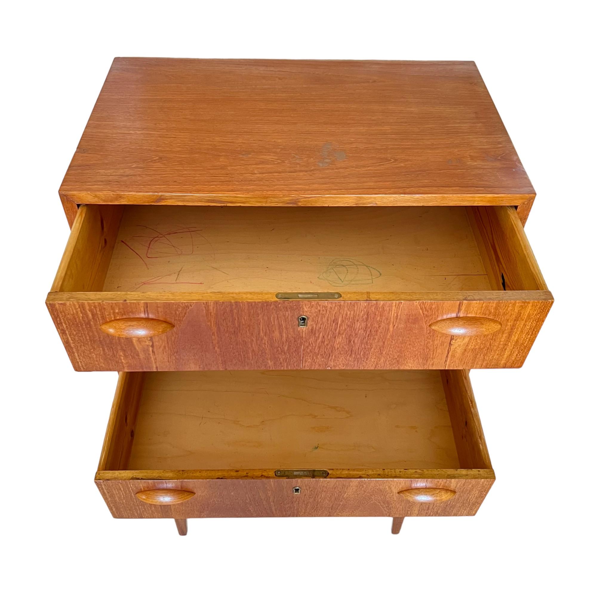 Wood Mid-Century Modern Teak Highboy Dresser, 1950s For Sale