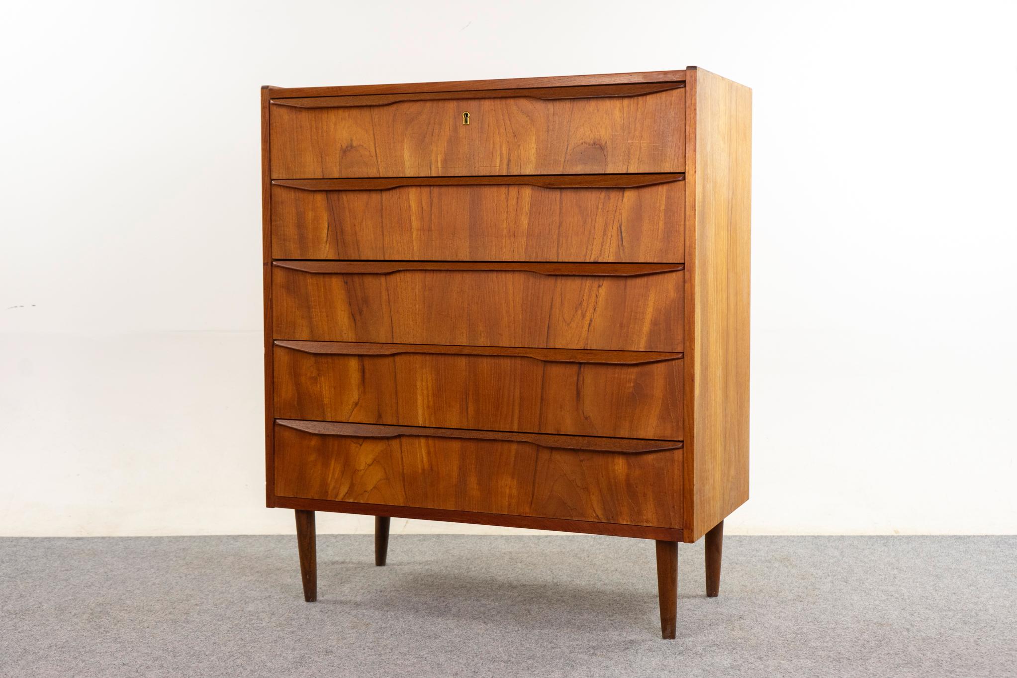 Scandinavian Modern Mid-Century Modern Teak Highboy Dresser For Sale
