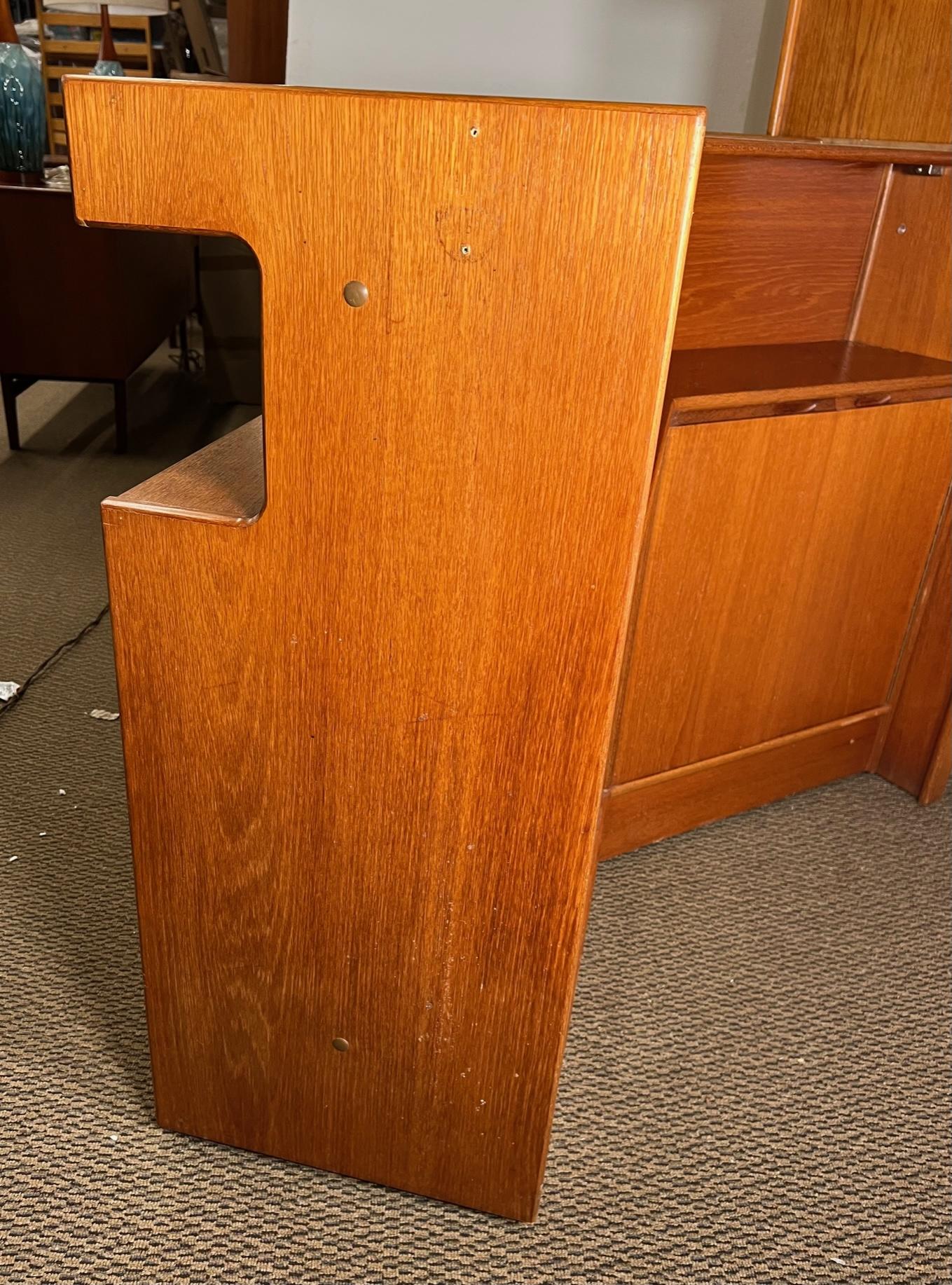 English Mid-Century Modern Teak Home Cocktail Bar Turnidge England