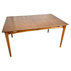 Mid Century Modern Teak Inlay and Oak Dining Table