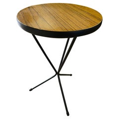 Mid-Century Modern Teak Laminated Tripod Beistelltisch