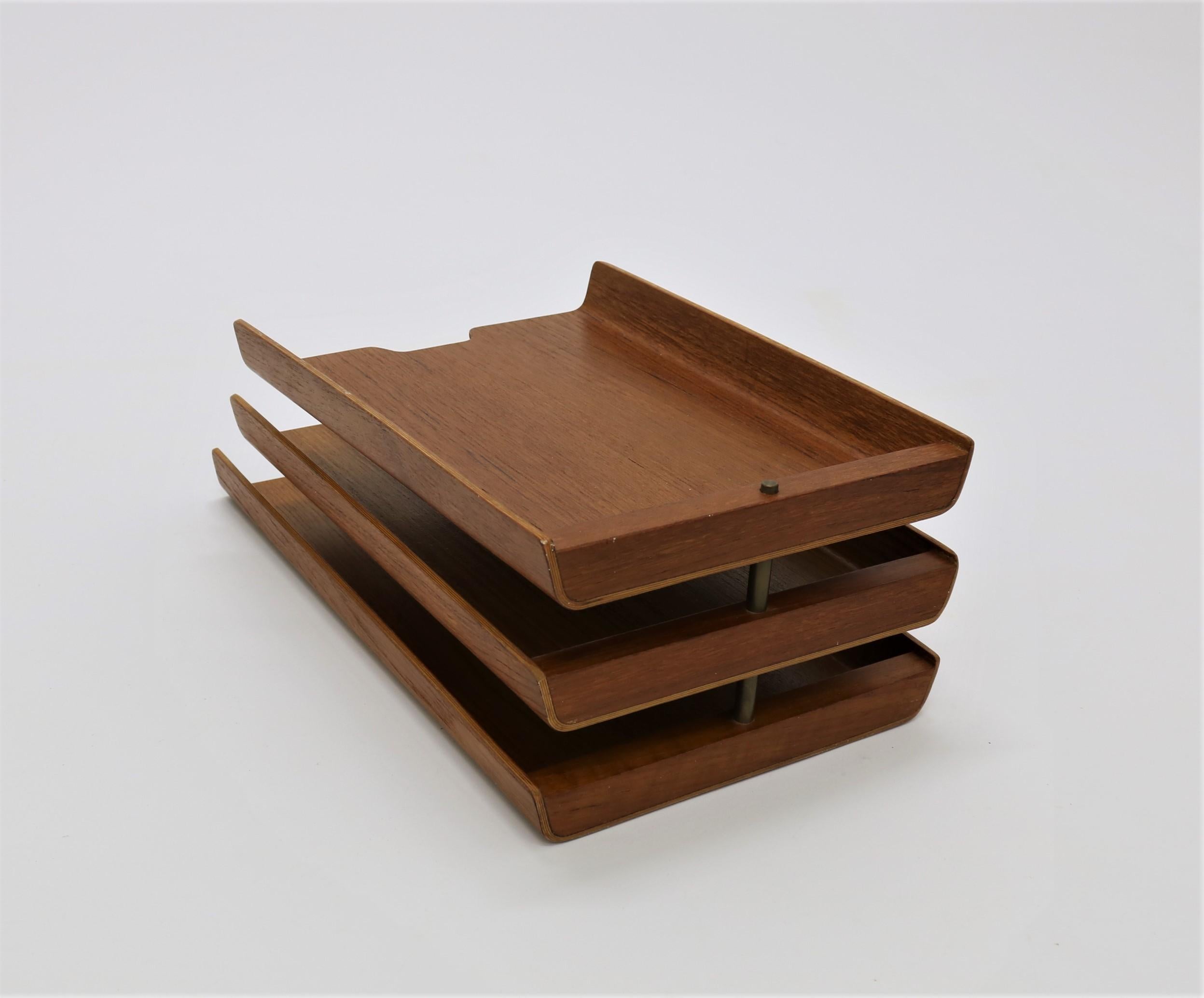 Mid-Century Modern Teak Letter Tray, by Martin Aberg for Servex, 1960s In Good Condition In Odense, DK