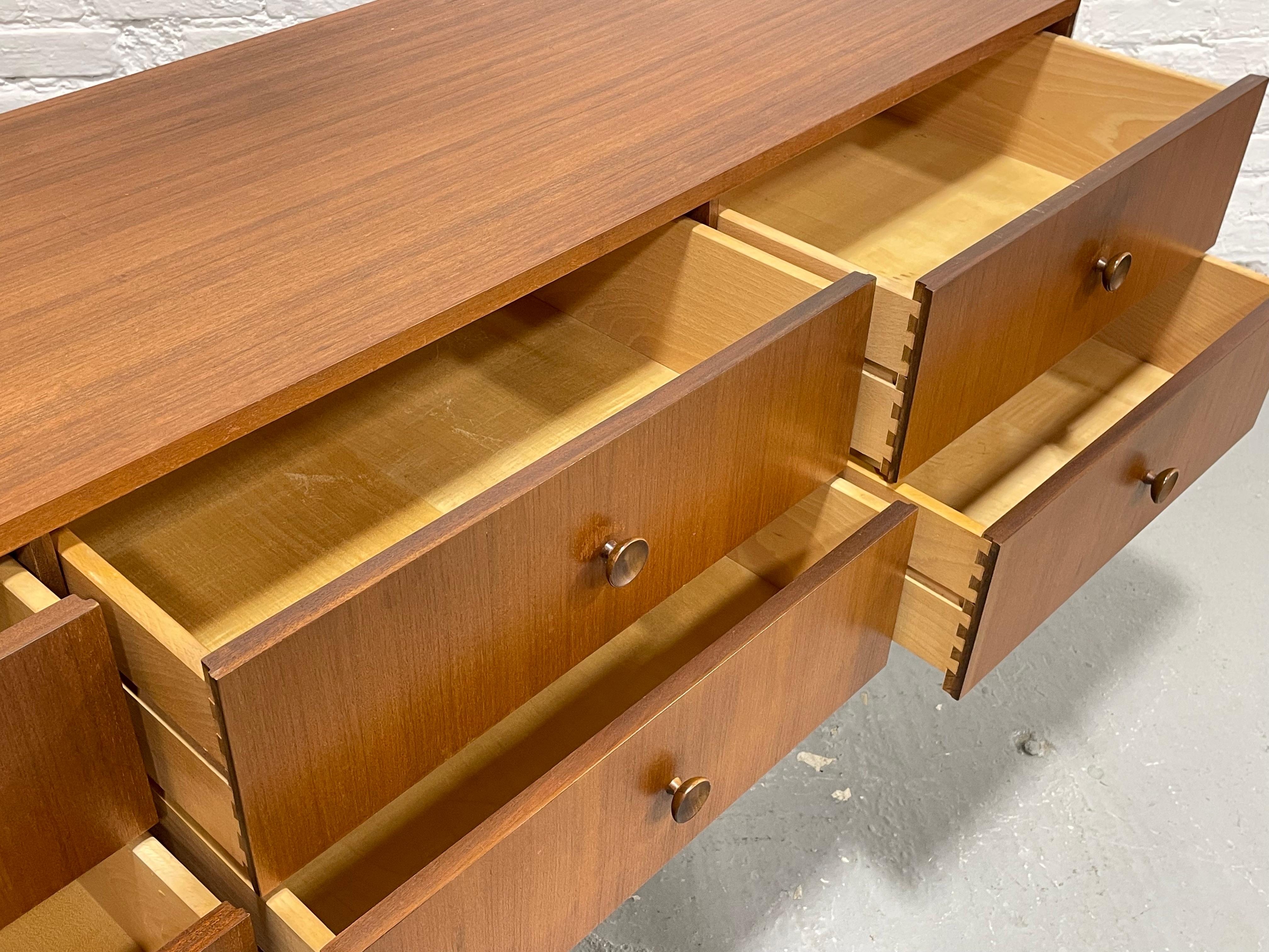 Mid Century Modern Teak Long Dresser / Sideboard, Made in Denmark. c. 1960's For Sale 5