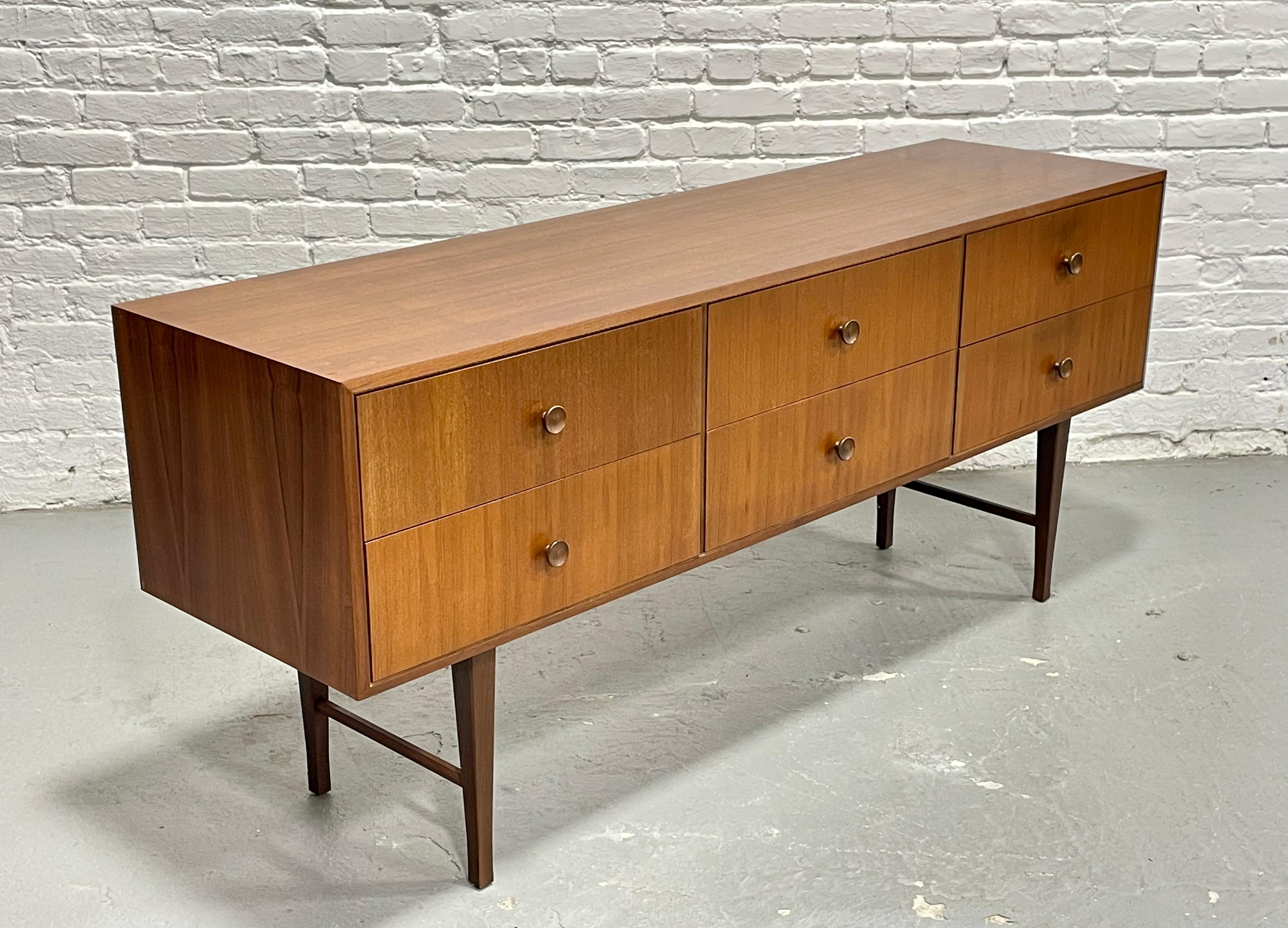 Mid Century Modern Teak Long Dresser / Sideboard, Made in Denmark. c. 1960's In Good Condition For Sale In Weehawken, NJ