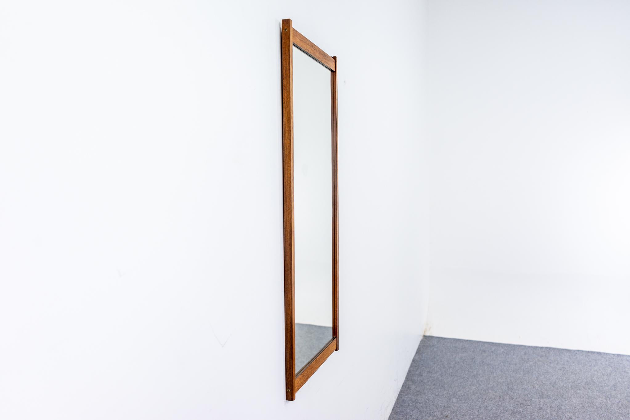 Mid-Century Modern Teak Mirror In Good Condition In VANCOUVER, CA