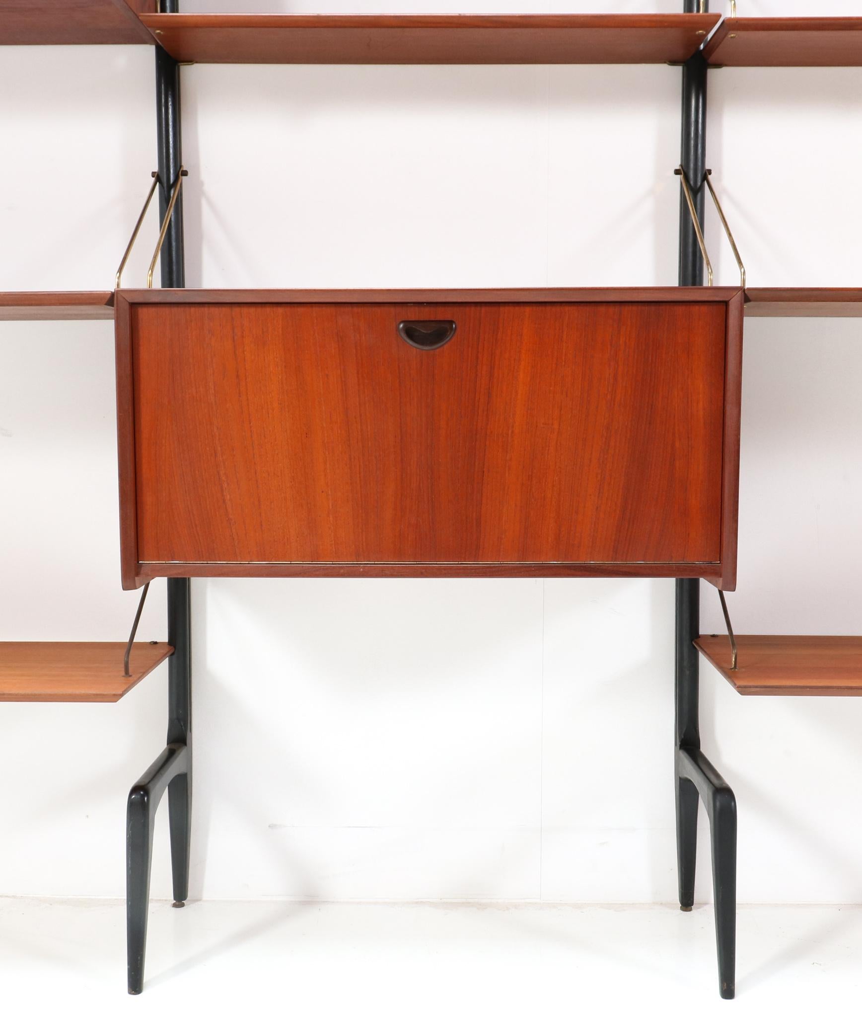Mid-Century Modern Teak Modular Wall Unit by Louis van Teeffelen for WéBé, 1950s 4