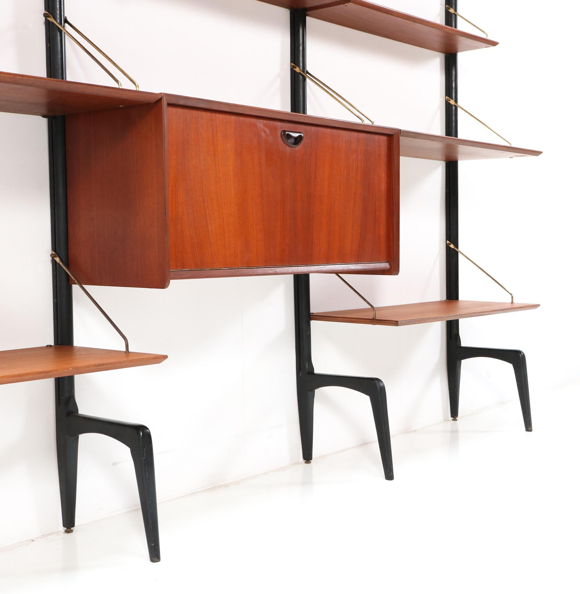 Mid-Century Modern Teak Modular Wall Unit by Louis van Teeffelen for WéBé, 1950s 5