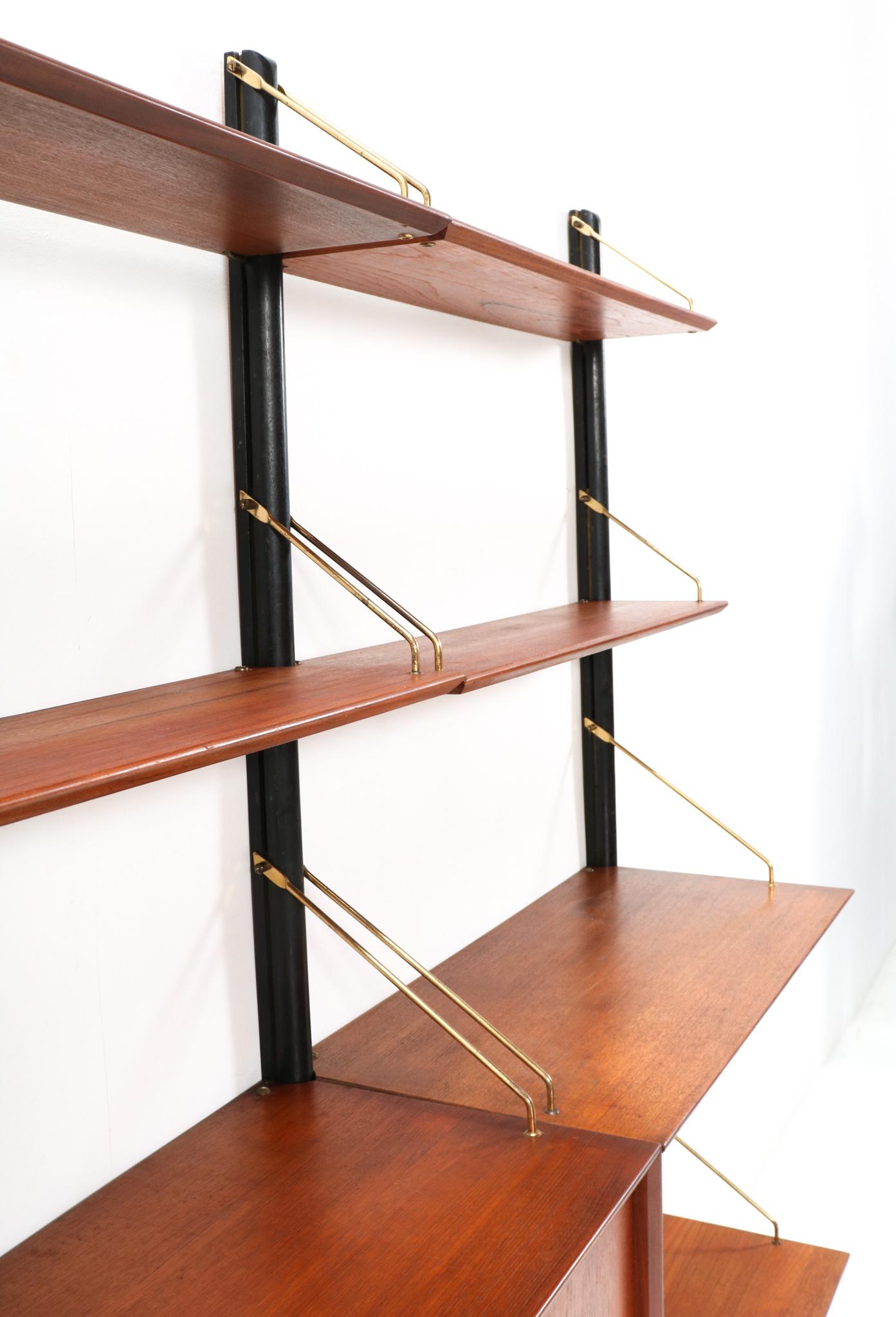 Mid-Century Modern Teak Modular Wall Unit by Louis van Teeffelen for WéBé, 1950s 6