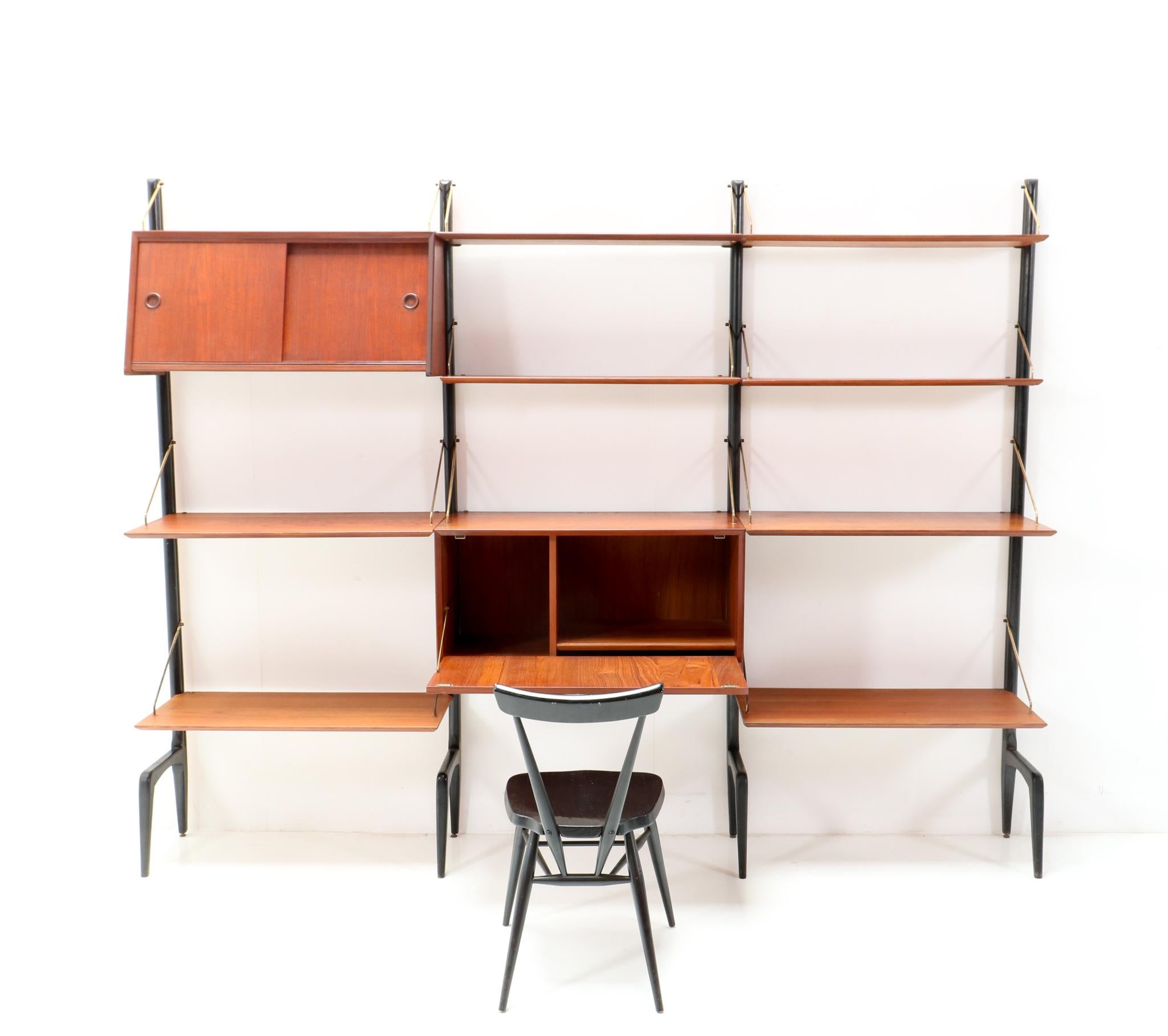 Mid-20th Century Mid-Century Modern Teak Modular Wall Unit by Louis van Teeffelen for WéBé, 1950s