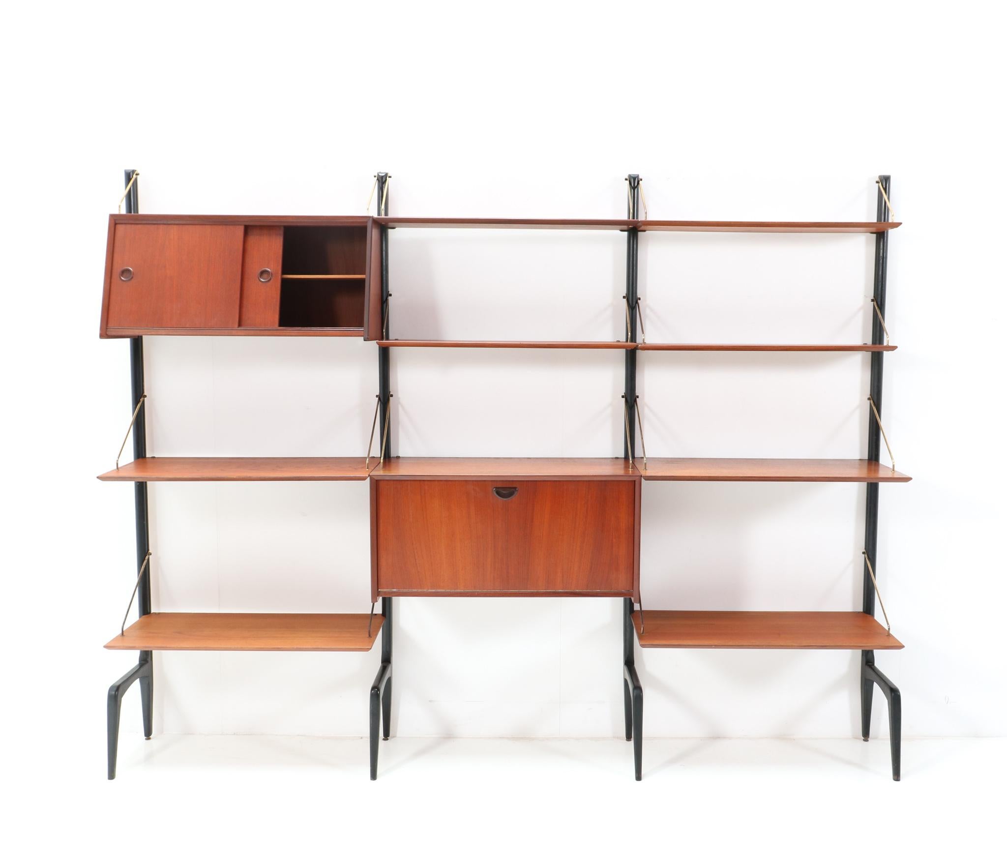 Mid-Century Modern Teak Modular Wall Unit by Louis van Teeffelen for WéBé, 1950s 2