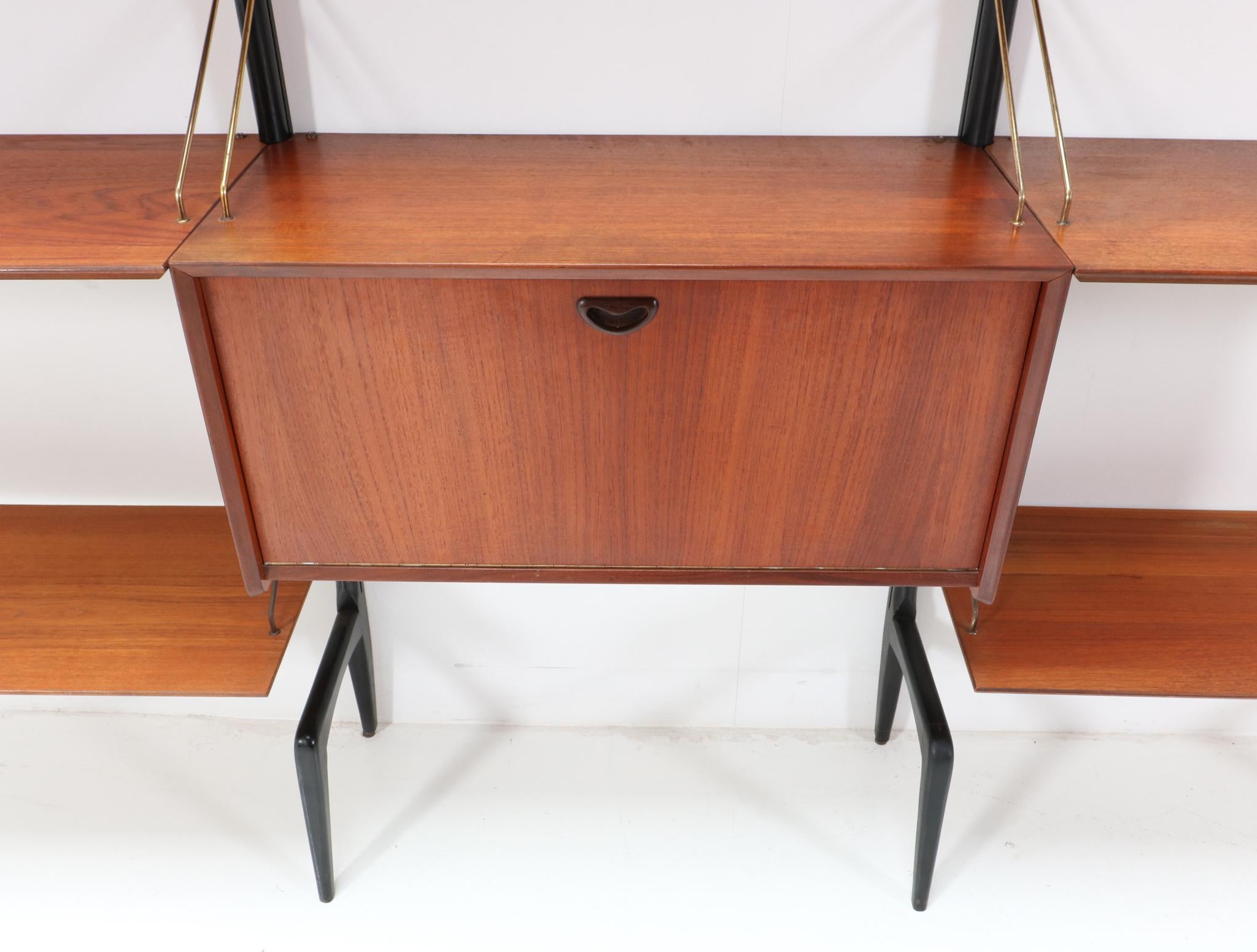 Mid-Century Modern Teak Modular Wall Unit by Louis van Teeffelen for WéBé, 1950s 3