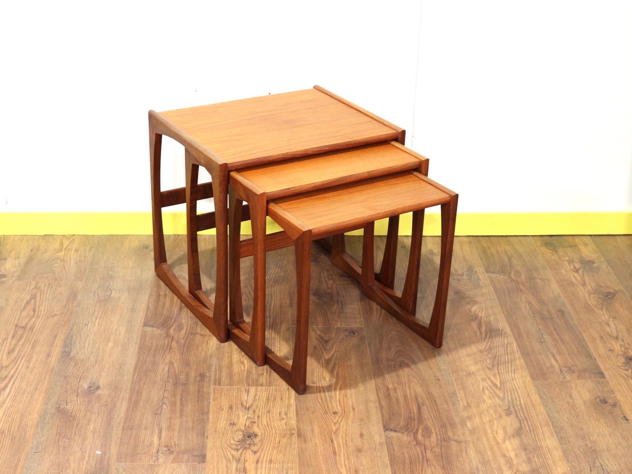 Mid-Century Modern Teak Nesting Table Side Tables Quadrille Range by G Plan 5