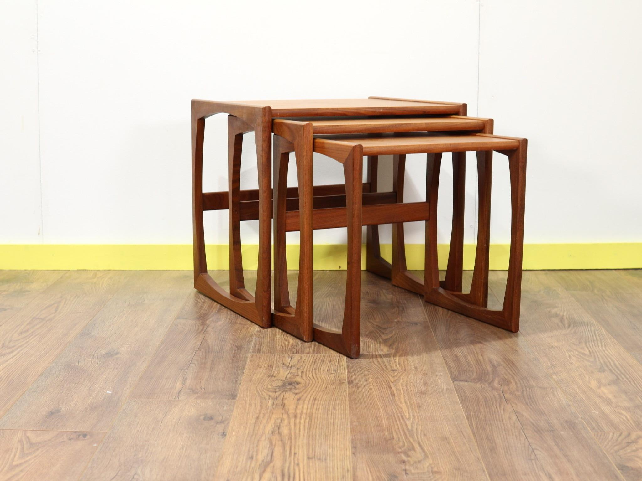 Mid-Century Modern Teak Nesting Table Side Tables Quadrille Range by G Plan 8