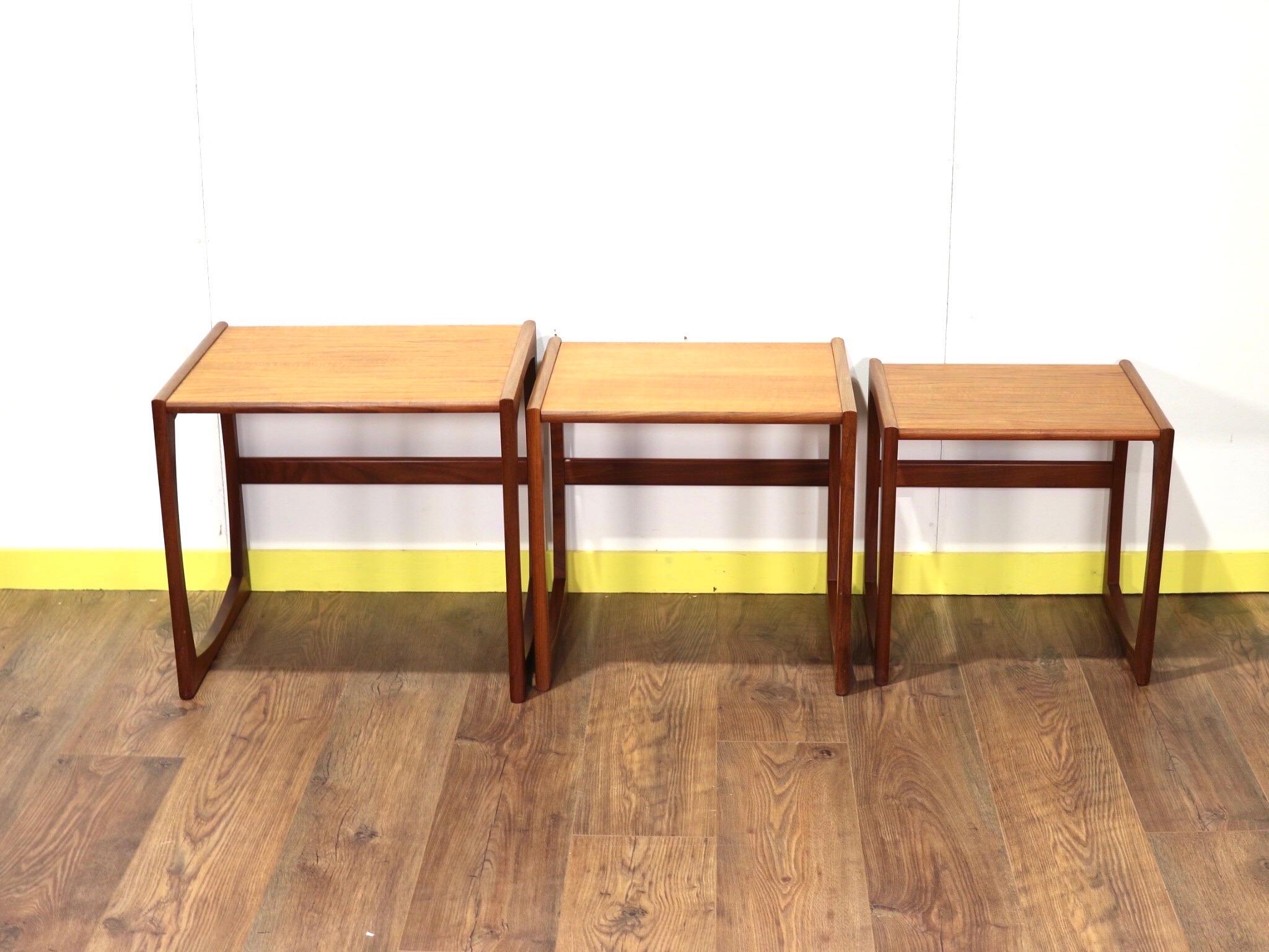 Mid-Century Modern Teak Nesting Table Side Tables Quadrille Range by G Plan 2