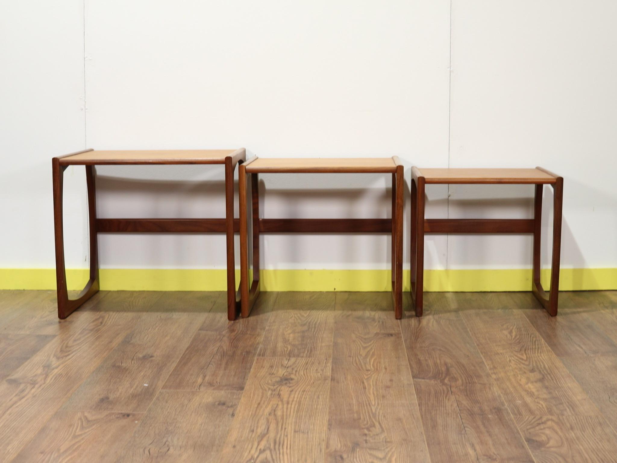 Mid-Century Modern Teak Nesting Table Side Tables Quadrille Range by G Plan 4