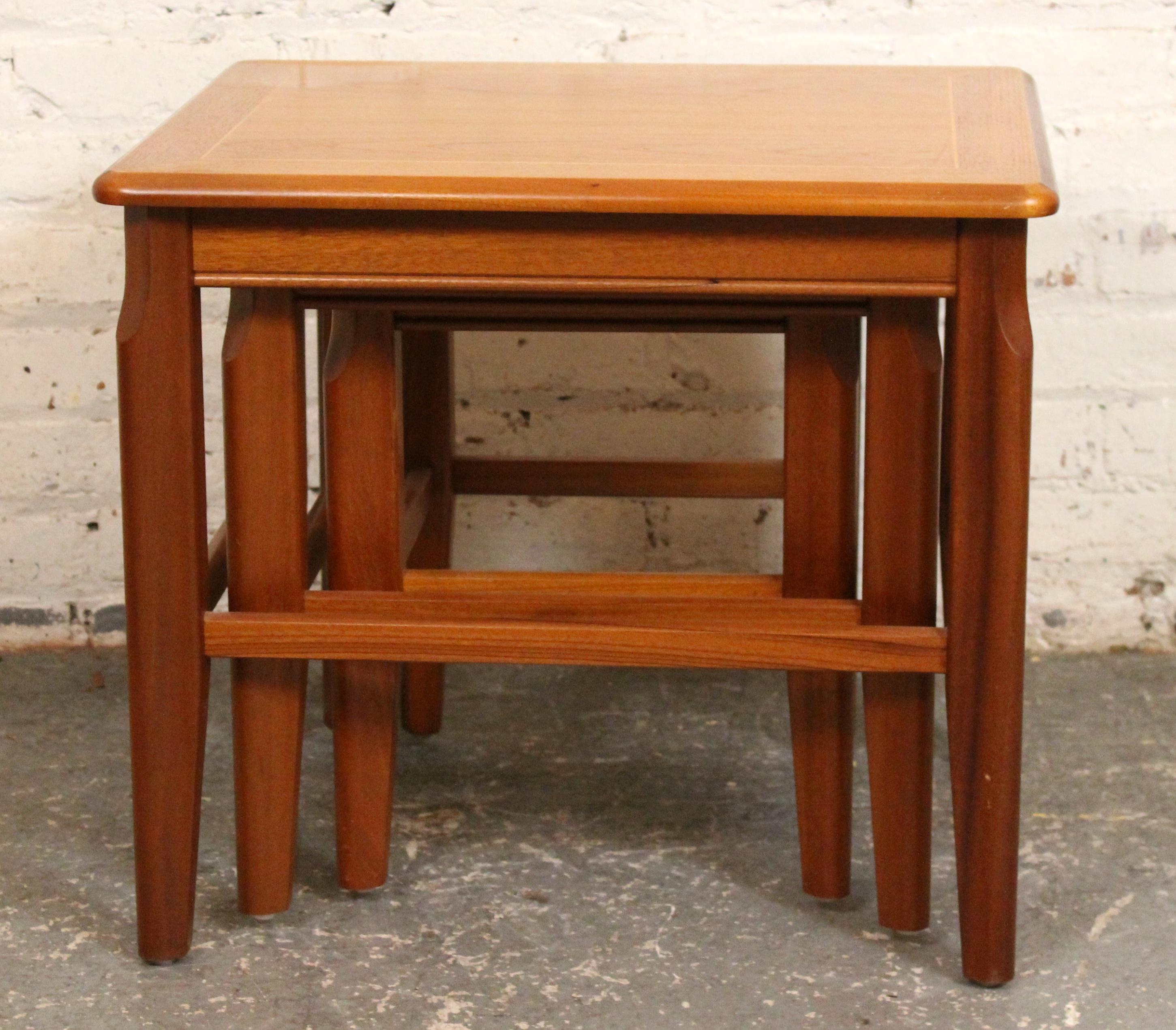 Unknown Mid-Century Modern Teak Nesting Tables by Legate For Sale