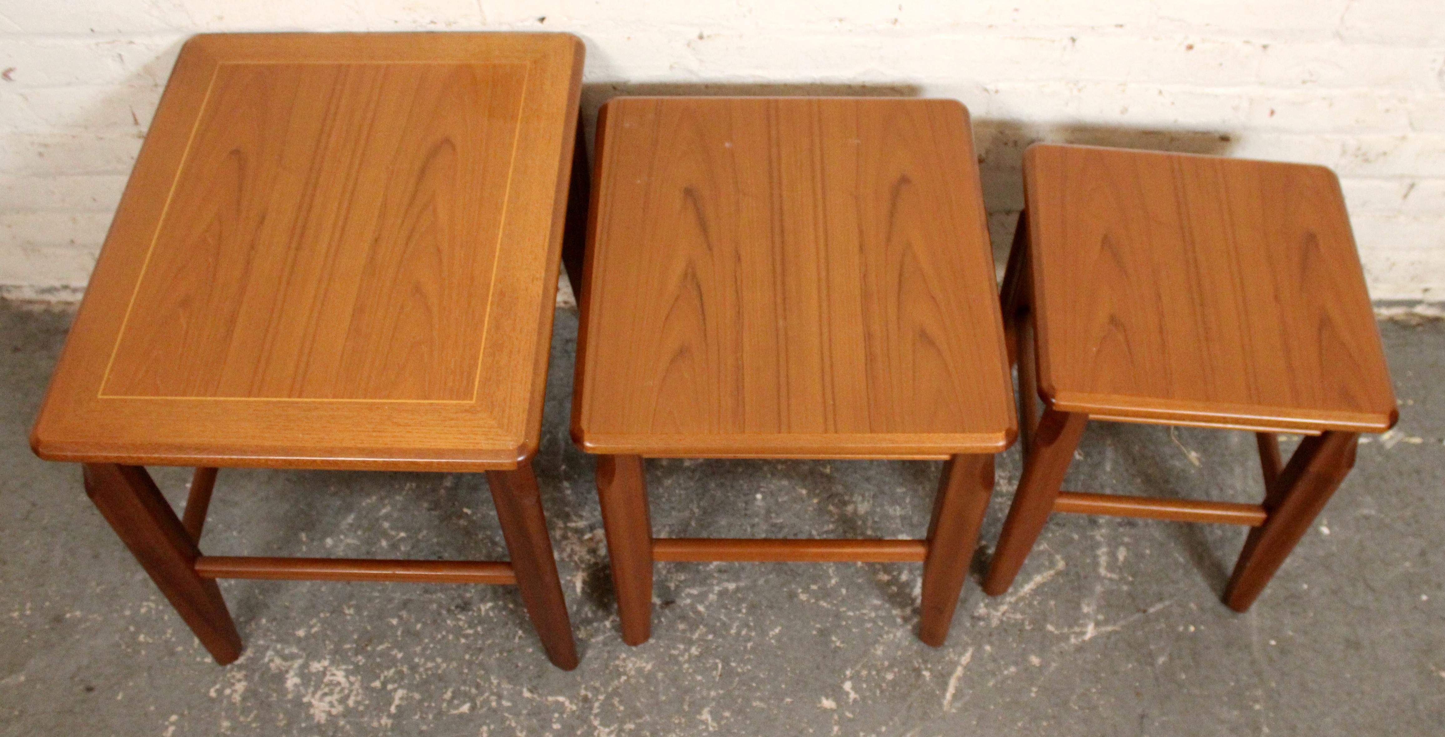 20th Century Mid-Century Modern Teak Nesting Tables by Legate For Sale