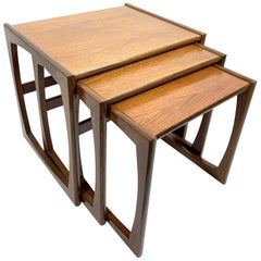 Mid-Century Modern Teak Nesting Tables, Set of 3, Scandinavia