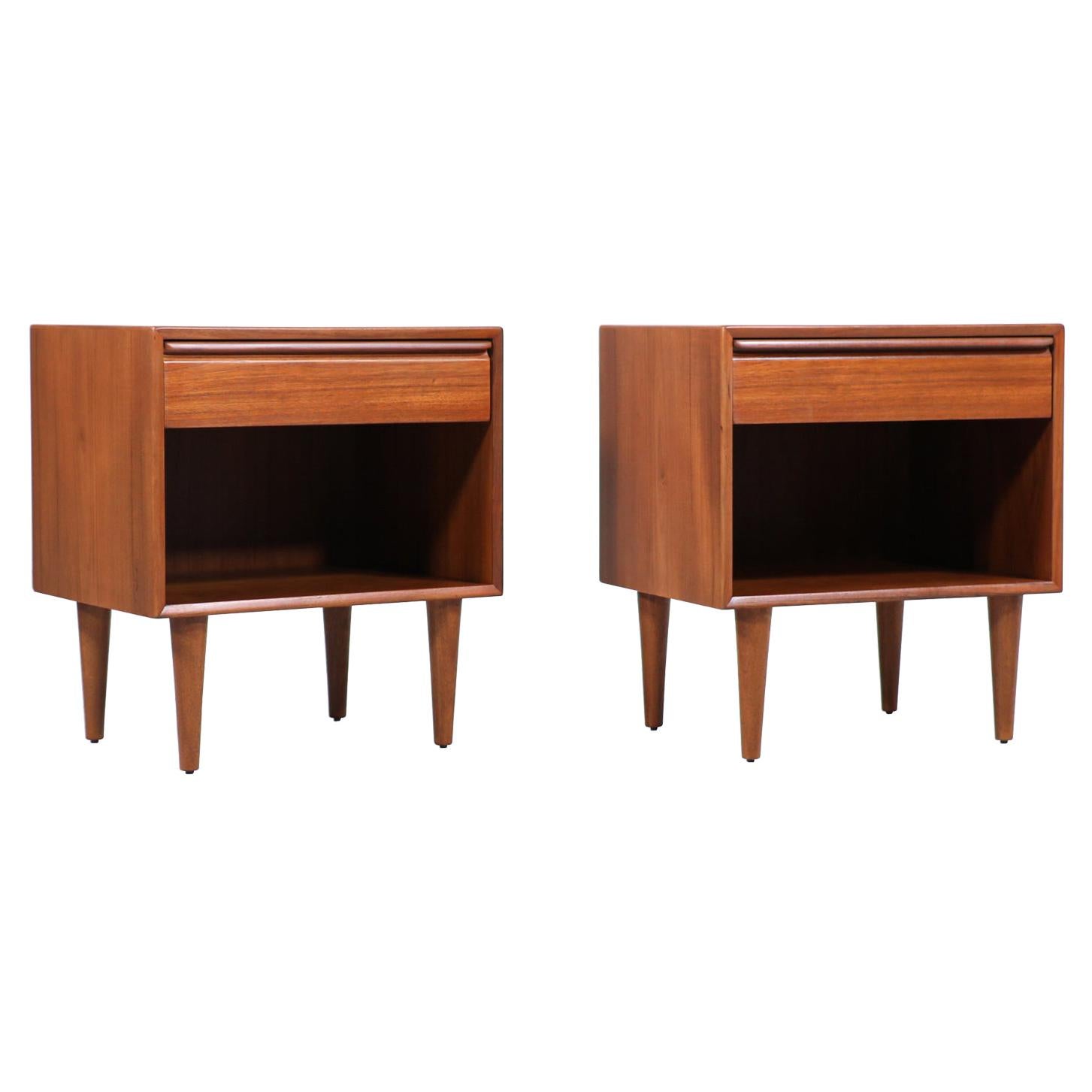 MidCentury Modern Teak Night Stands by Westnofa at 1stDibs