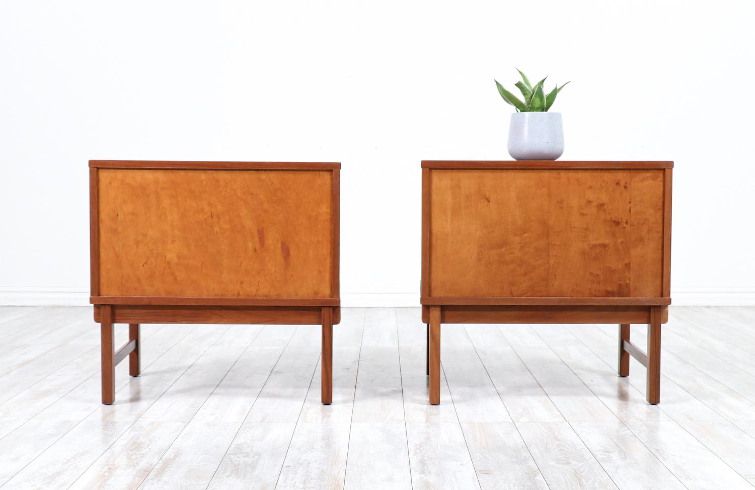 Mid-Century Modern Teak Night Stands by Yngve Ekstrom for DUX In Excellent Condition In Los Angeles, CA