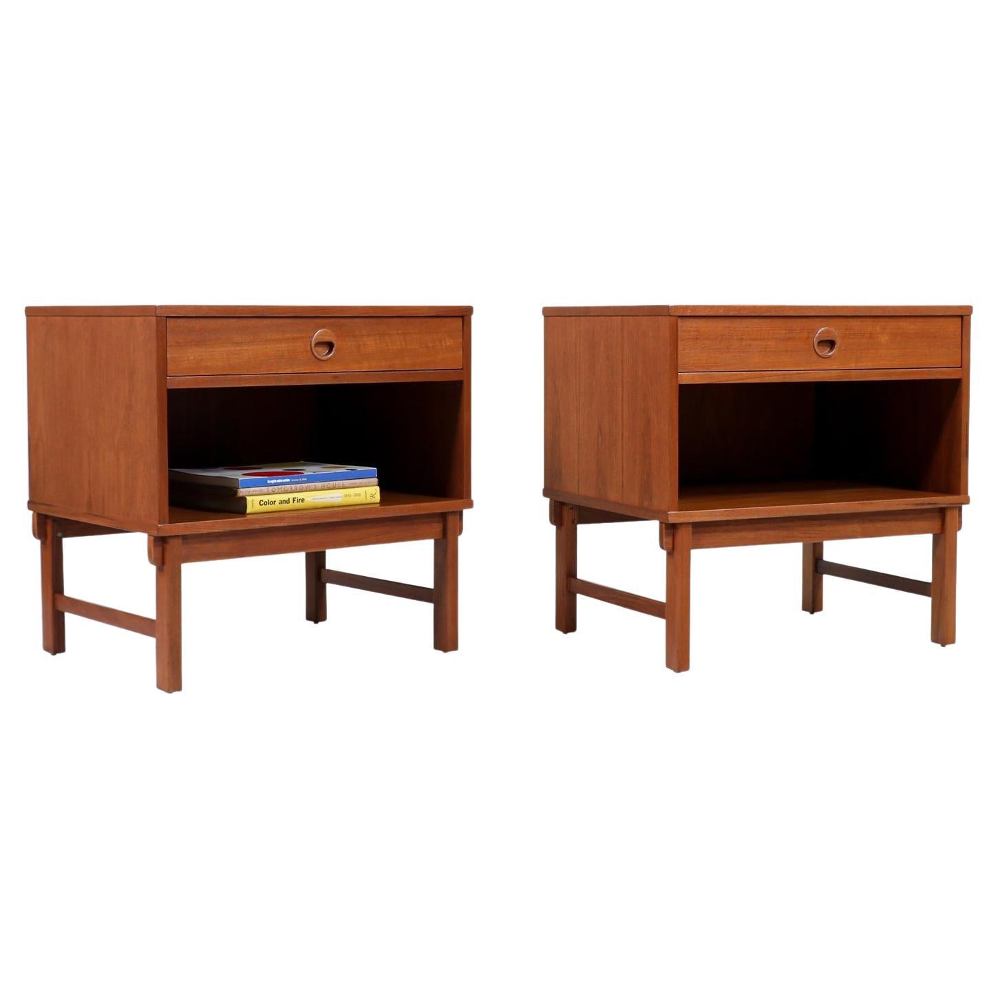 MidCentury Modern Teak Night Stands by Westnofa at 1stDibs