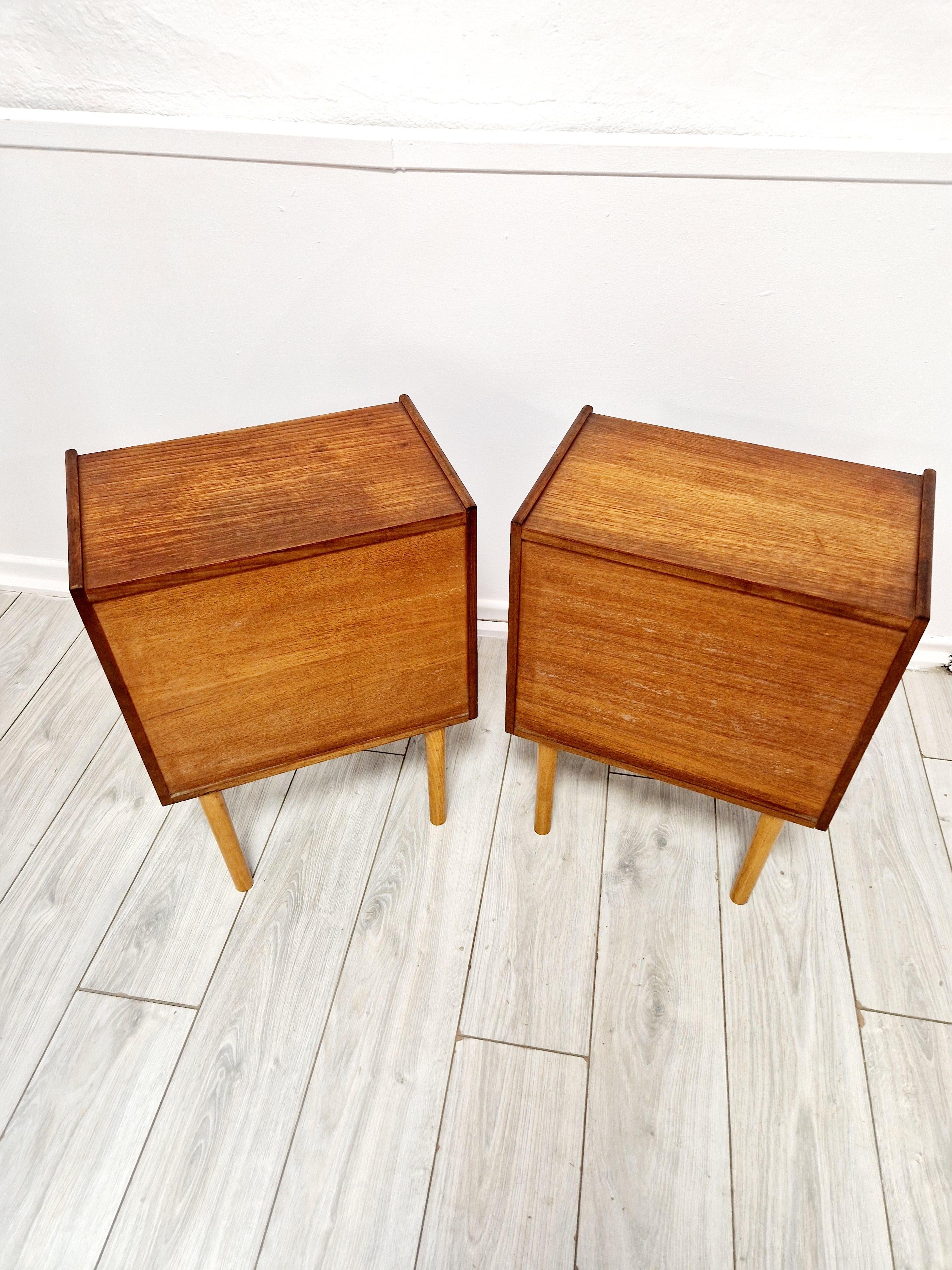 Mid Century Modern Teak Night Stands For Sale 5