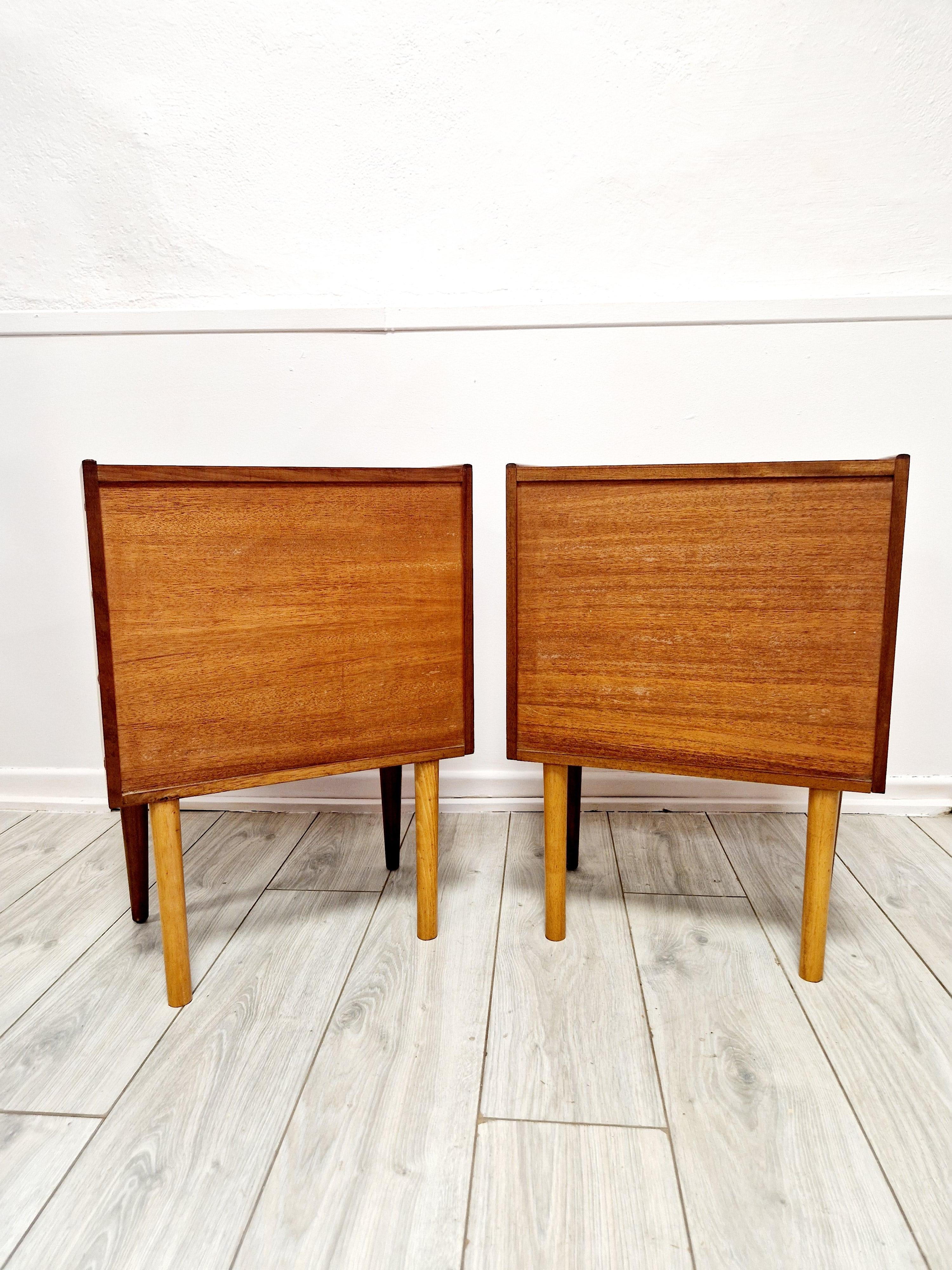 Mid Century Modern Teak Night Stands For Sale 7
