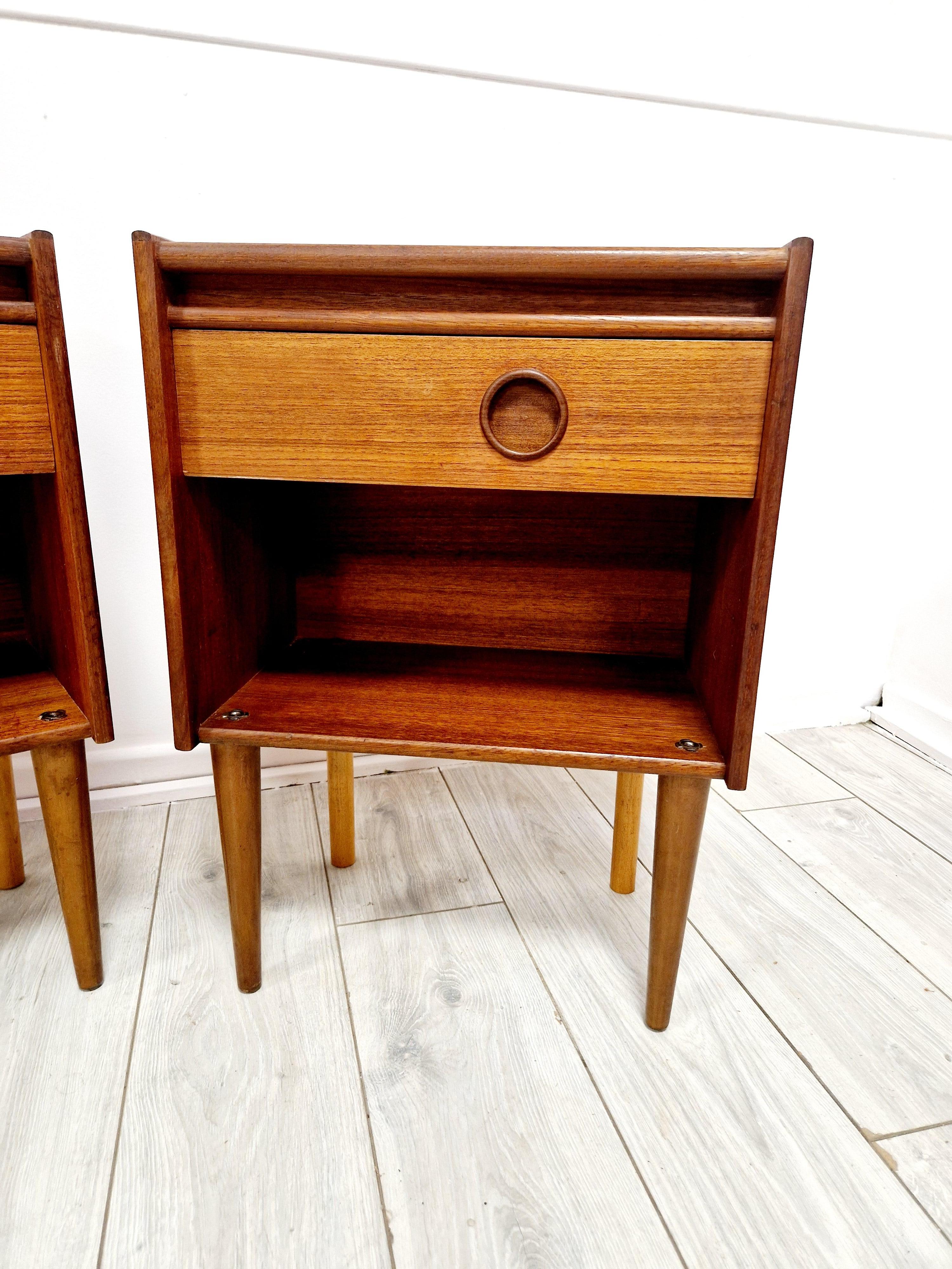 Mid Century Modern Teak Night Stands For Sale 8