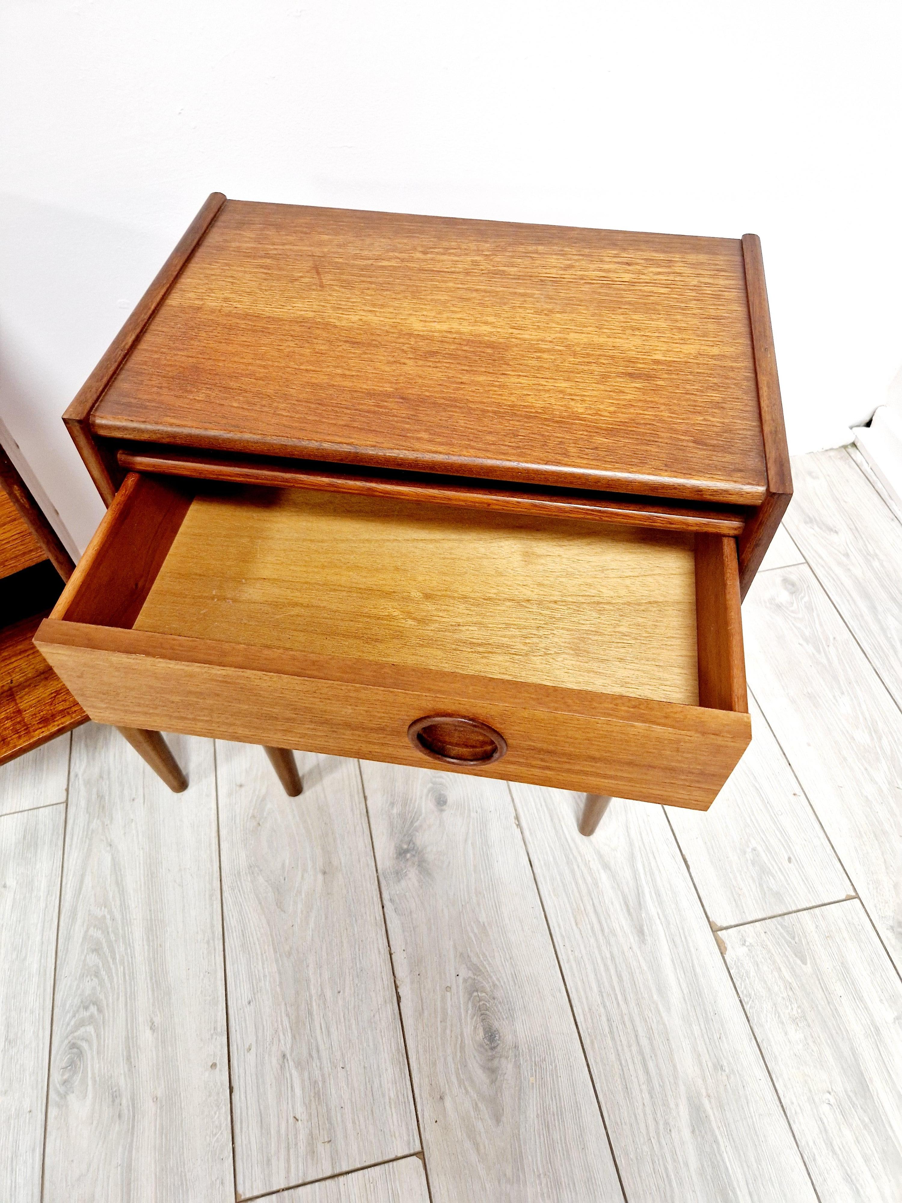 Mid-Century Modern Mid Century Modern Teak Night Stands For Sale